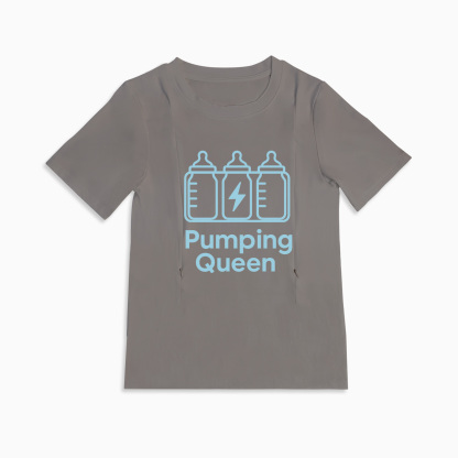 Pumping Queen Breastfeeding Top | Discreet Side Zippers for Pumping