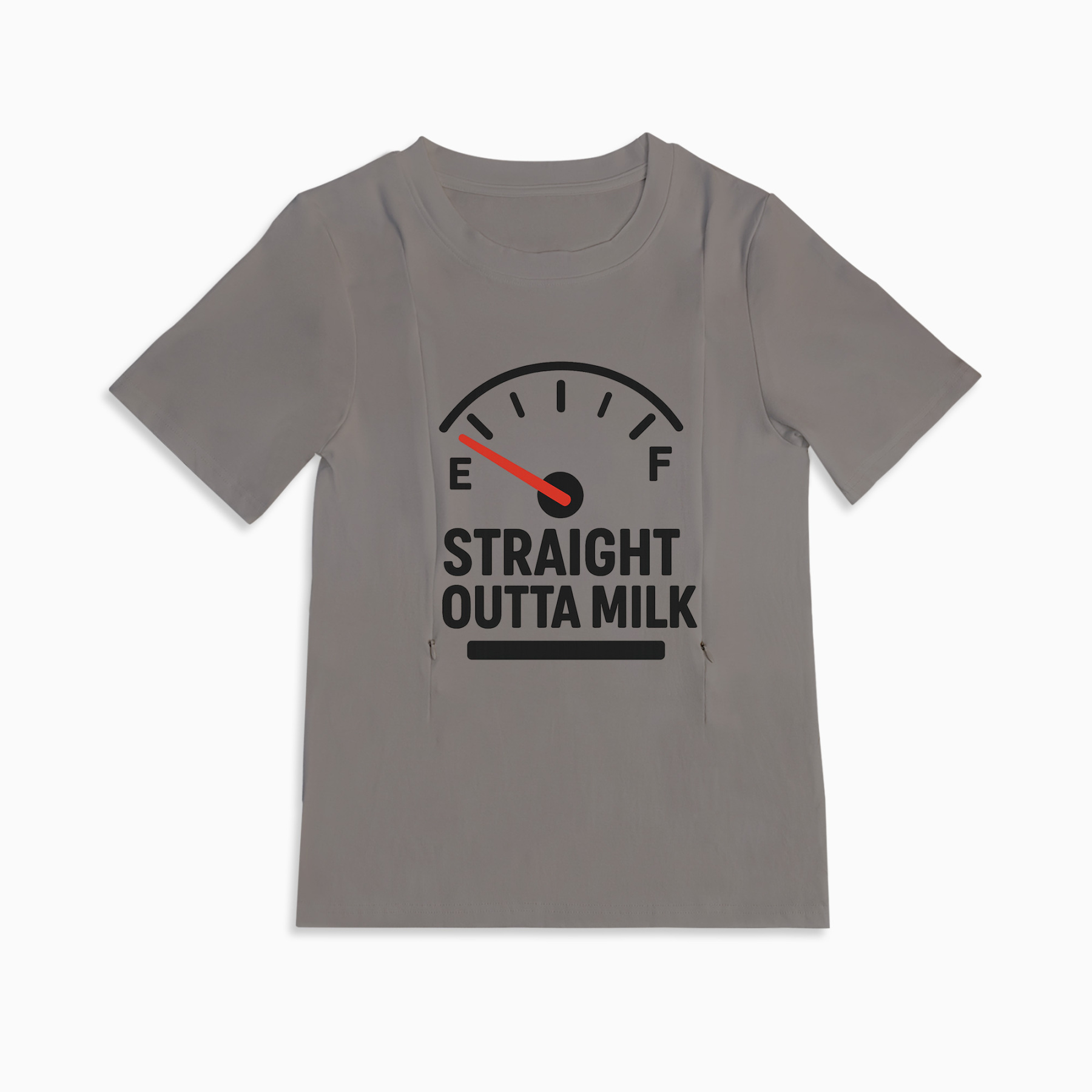 Zipper Nursing T-Shirt | Straight Outta Milk | Easy Access for Moms