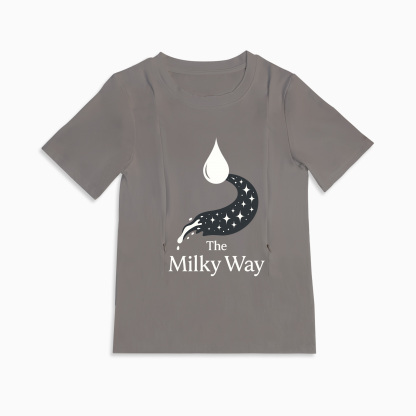 Easy Access Nursing Top | "The Milky Way" Slogan | 95% Cotton