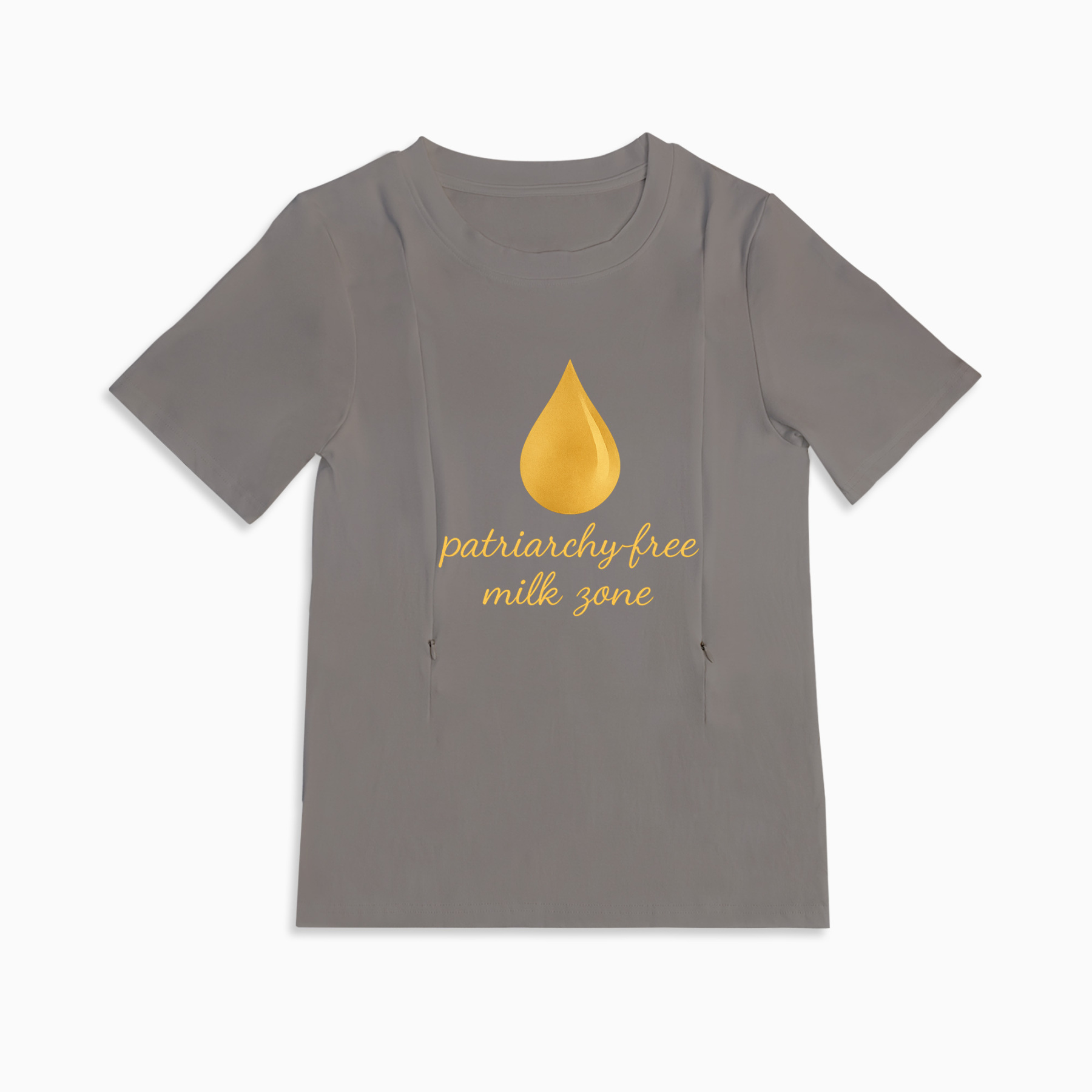 totkeeps Milk Zone Nursing Shirt | Easy Side Zipper | Soft Cotton