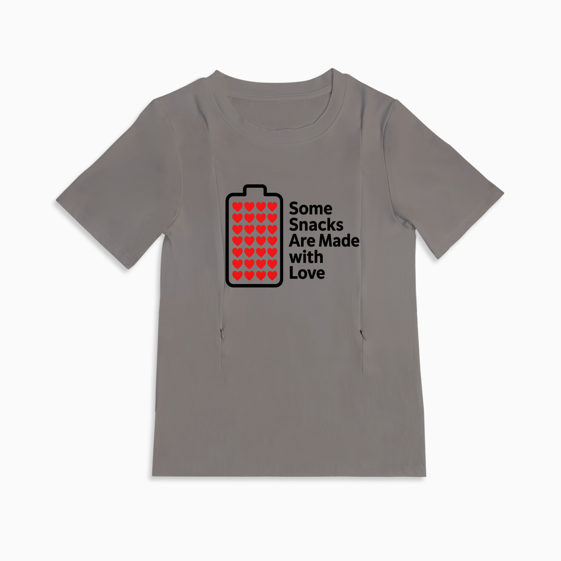 Totkeeps Love Mama Nursing Tee | Side Zip Breastfeeding Access | Cotton