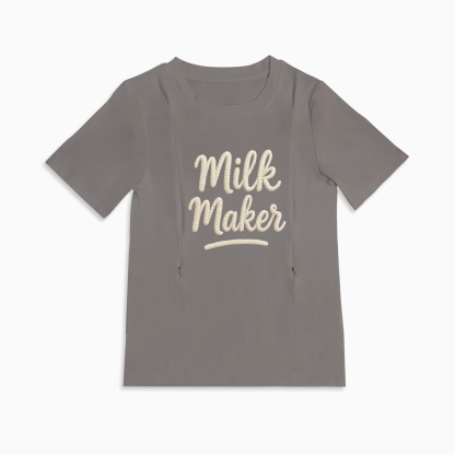 New Mom Gift: "Milk Maker" Zipper T-Shirt | 95% Cotton