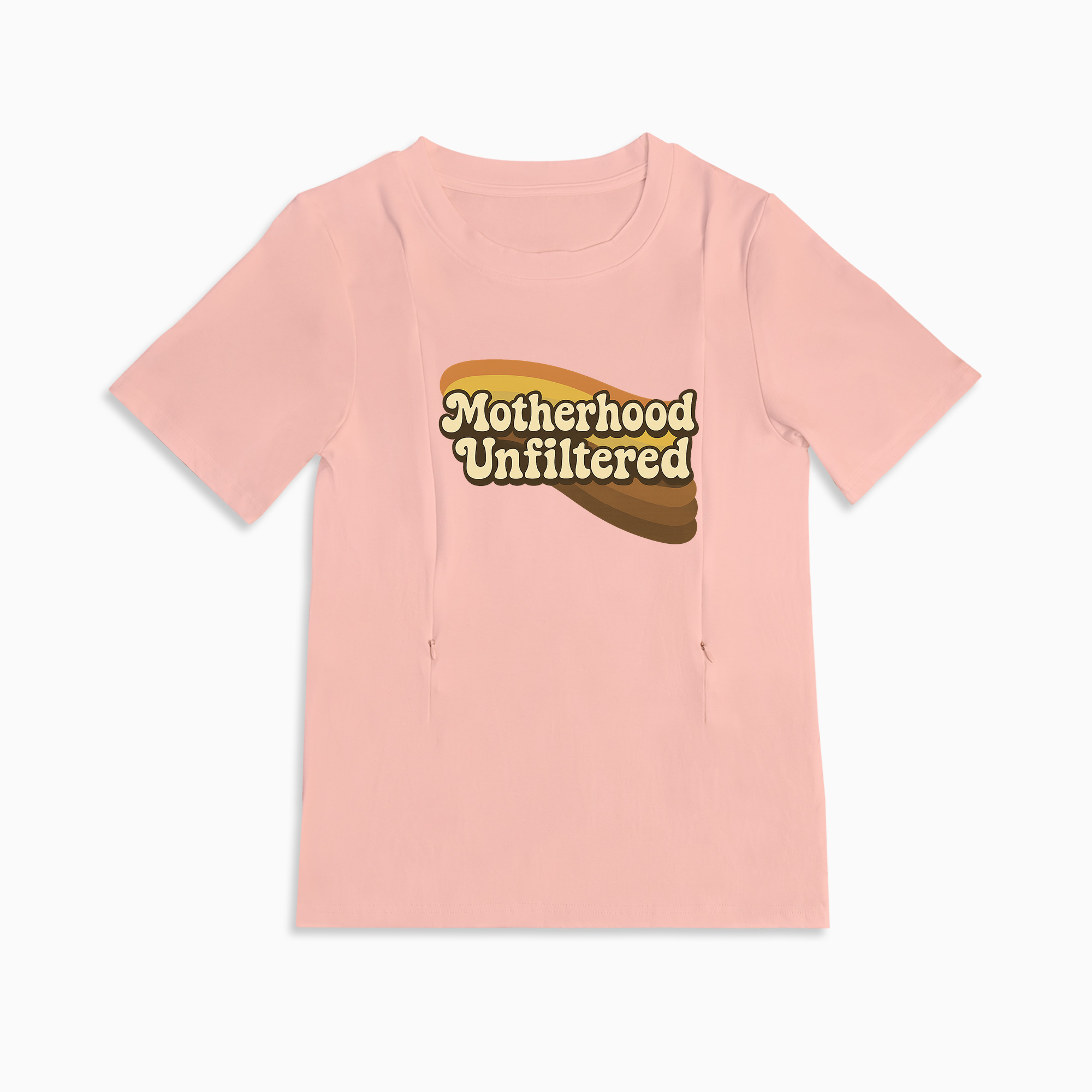 Breastfeeding T-Shirt with Zipper | Motherhood Unfiltered Graphic