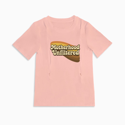Breastfeeding T-Shirt with Zipper | Motherhood Unfiltered Graphic