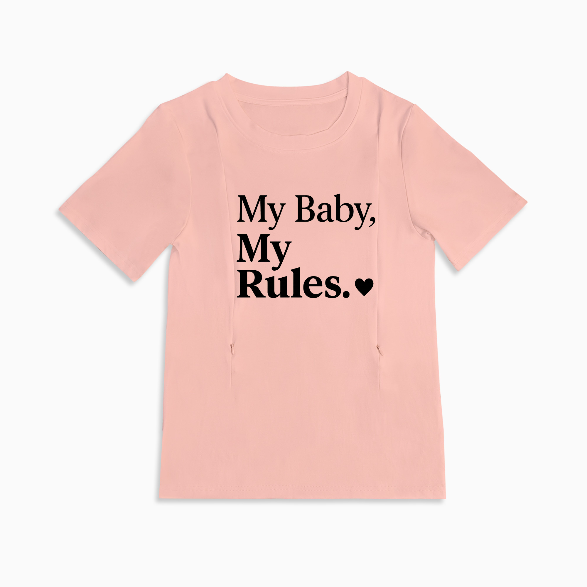Easy Access Nursing Top | "My Baby My Rules" Graphic | 95% Cotton