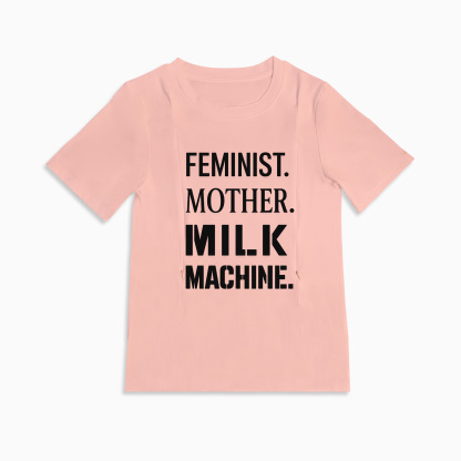 Empowering Nursing T-Shirt | Feminist Milk Machine Graphic | 95% Cotton