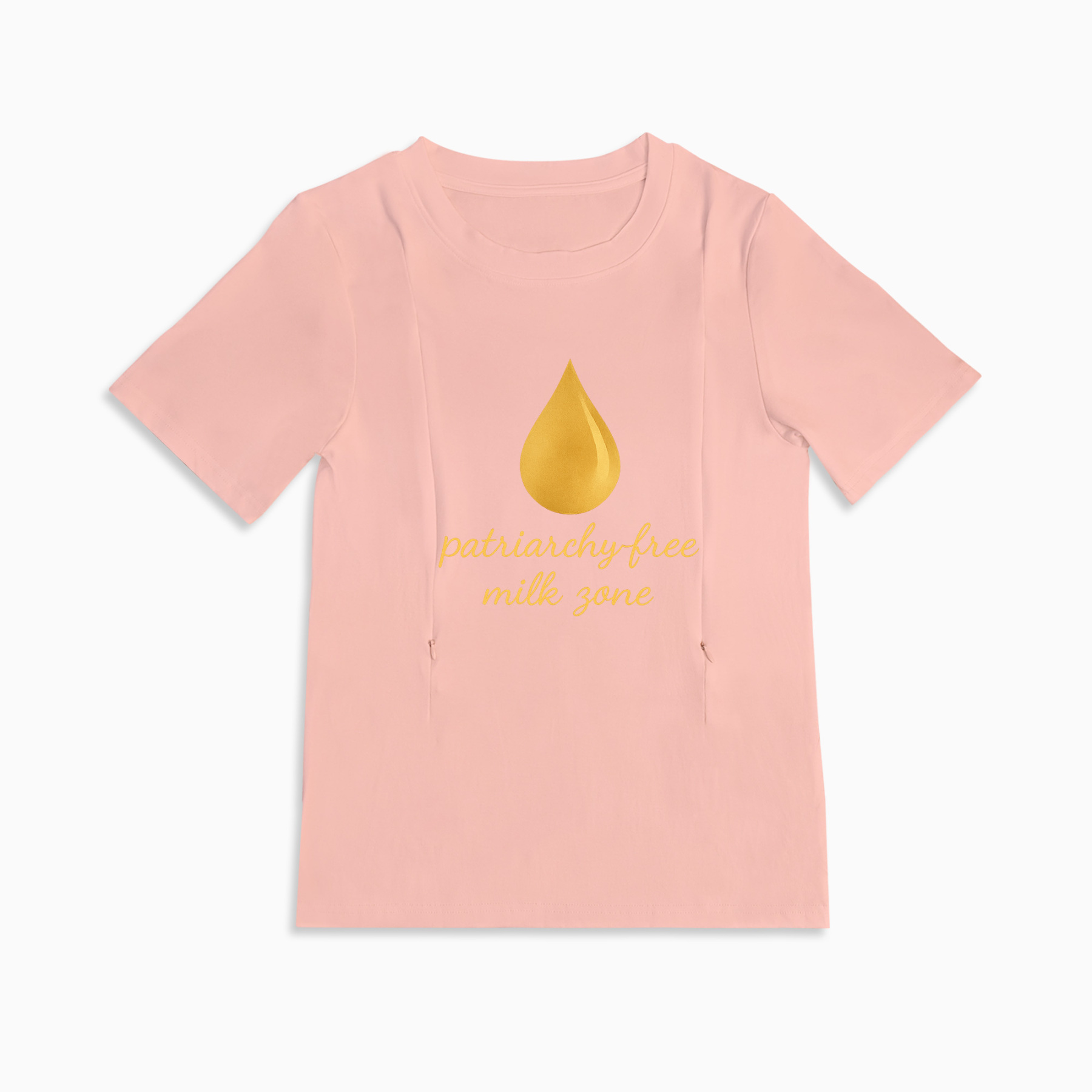 totkeeps Milk Zone Nursing Shirt | Easy Side Zipper | Soft Cotton