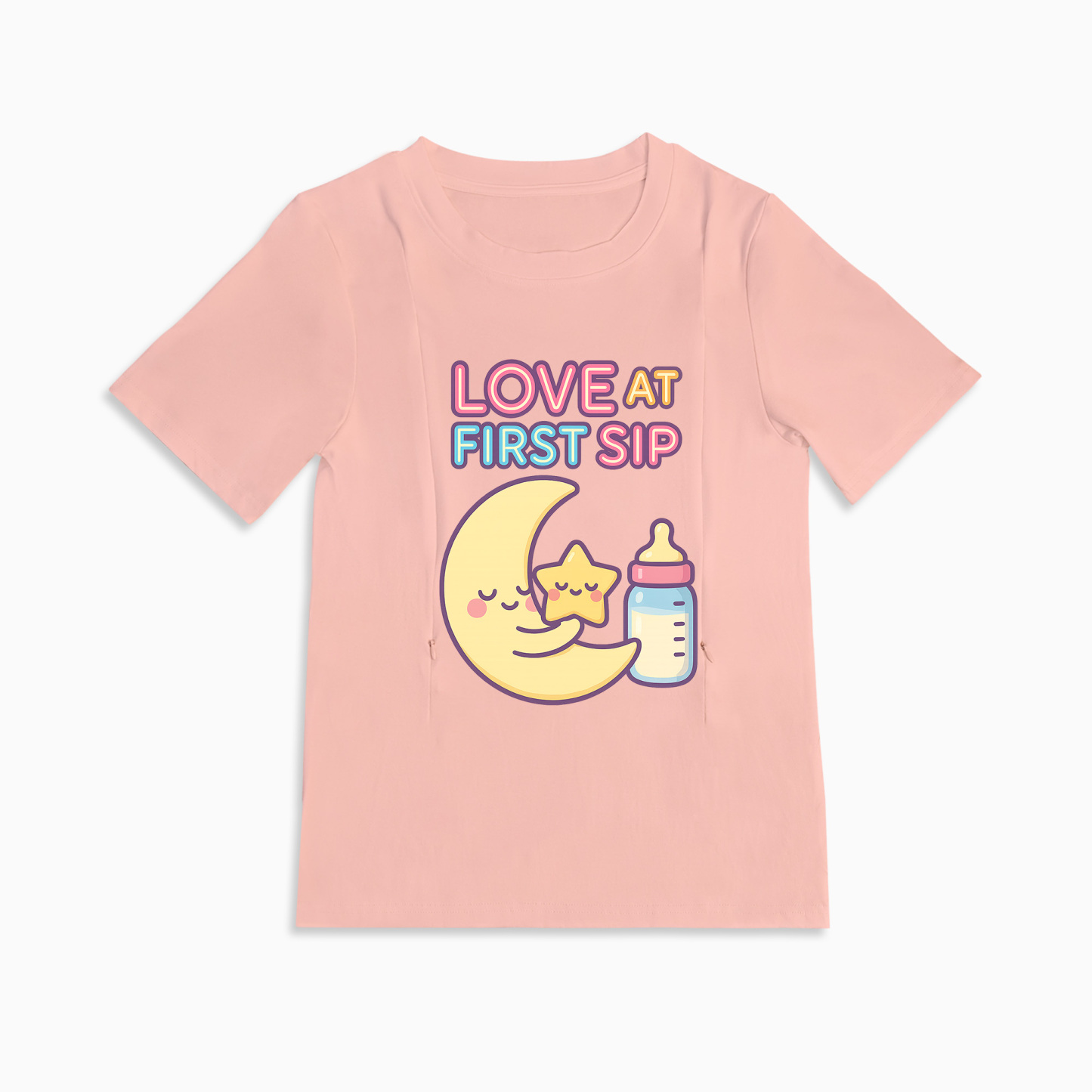Totkeeps Nursing Shirt | Love at First Sip Graphic | Side Zippers