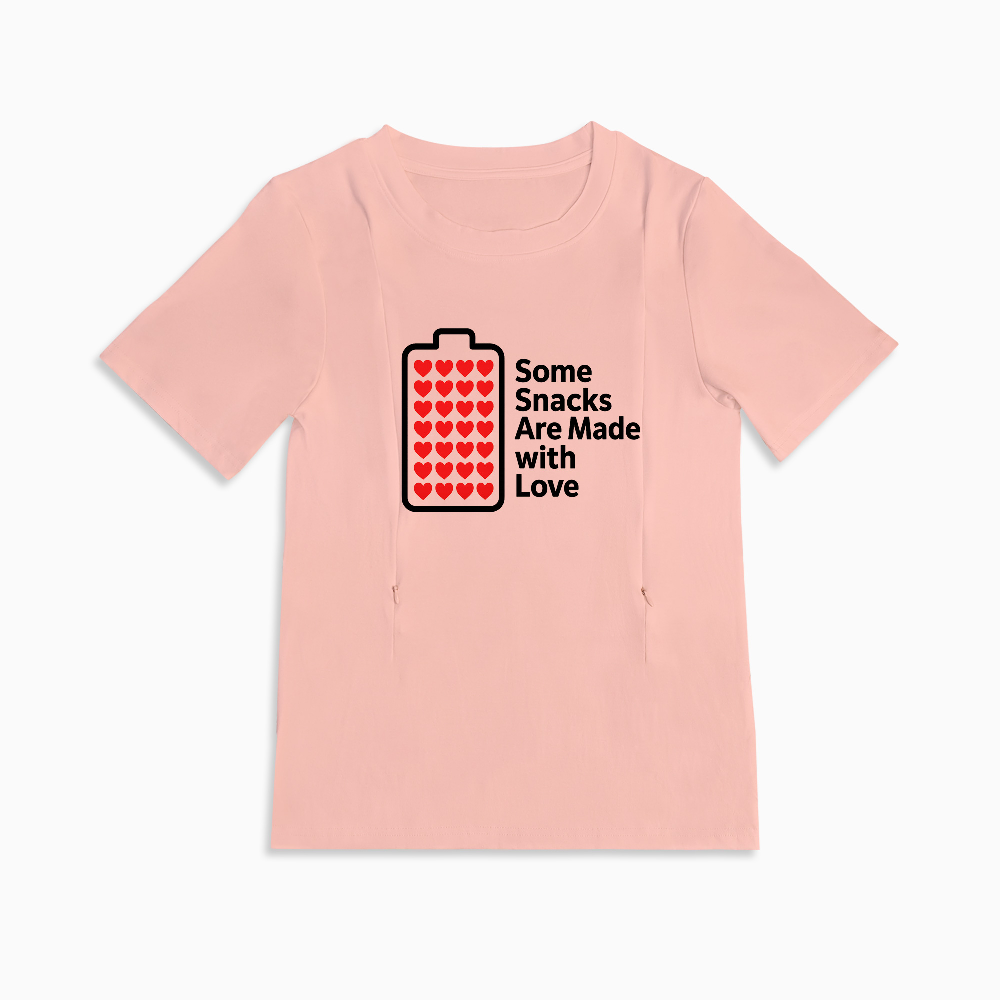 Totkeeps Love Mama Nursing Tee | Side Zip Breastfeeding Access | Cotton