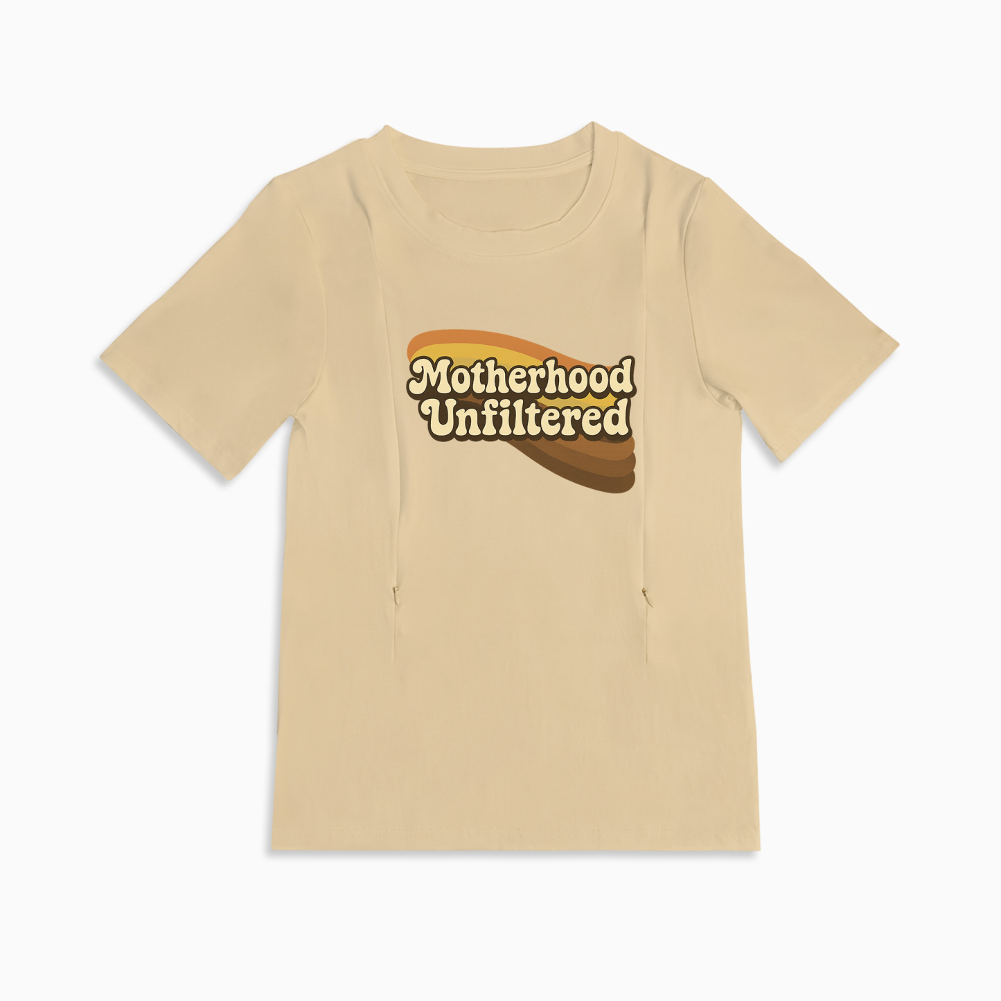 Breastfeeding T-Shirt with Zipper | Motherhood Unfiltered Graphic