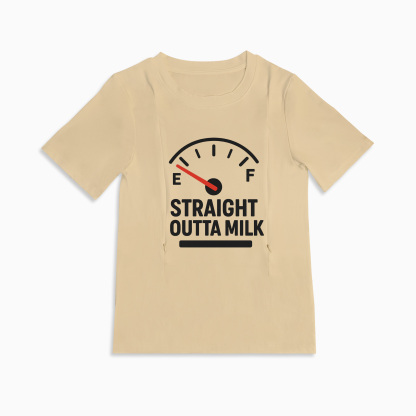 Zipper Nursing T-Shirt | Straight Outta Milk | Easy Access for Moms