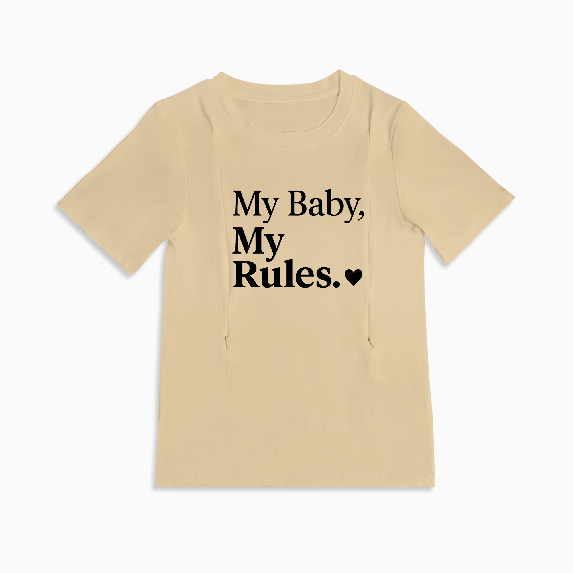 Easy Access Nursing Top | "My Baby My Rules" Graphic | 95% Cotton
