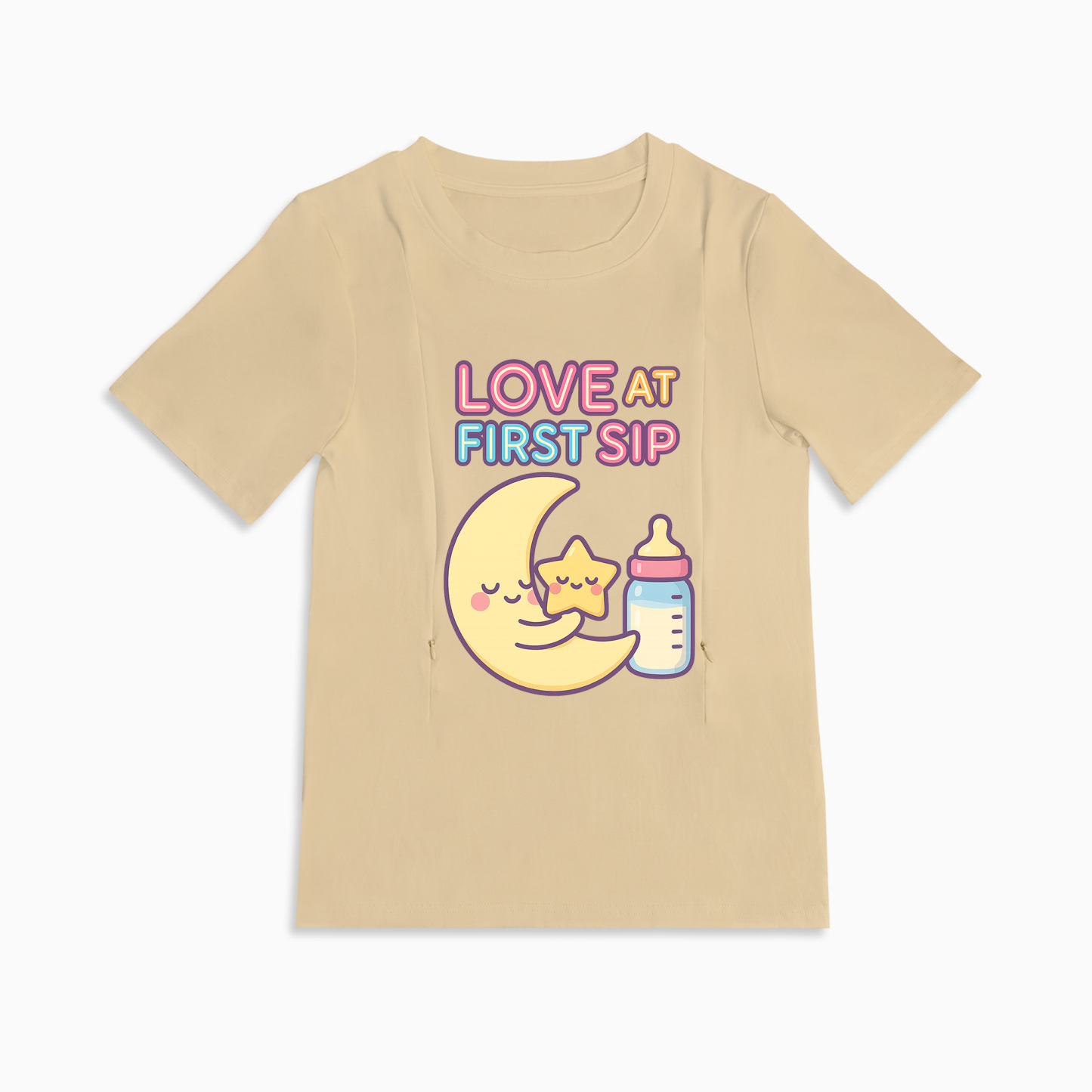 Totkeeps Nursing Shirt | Love at First Sip Graphic | Side Zippers