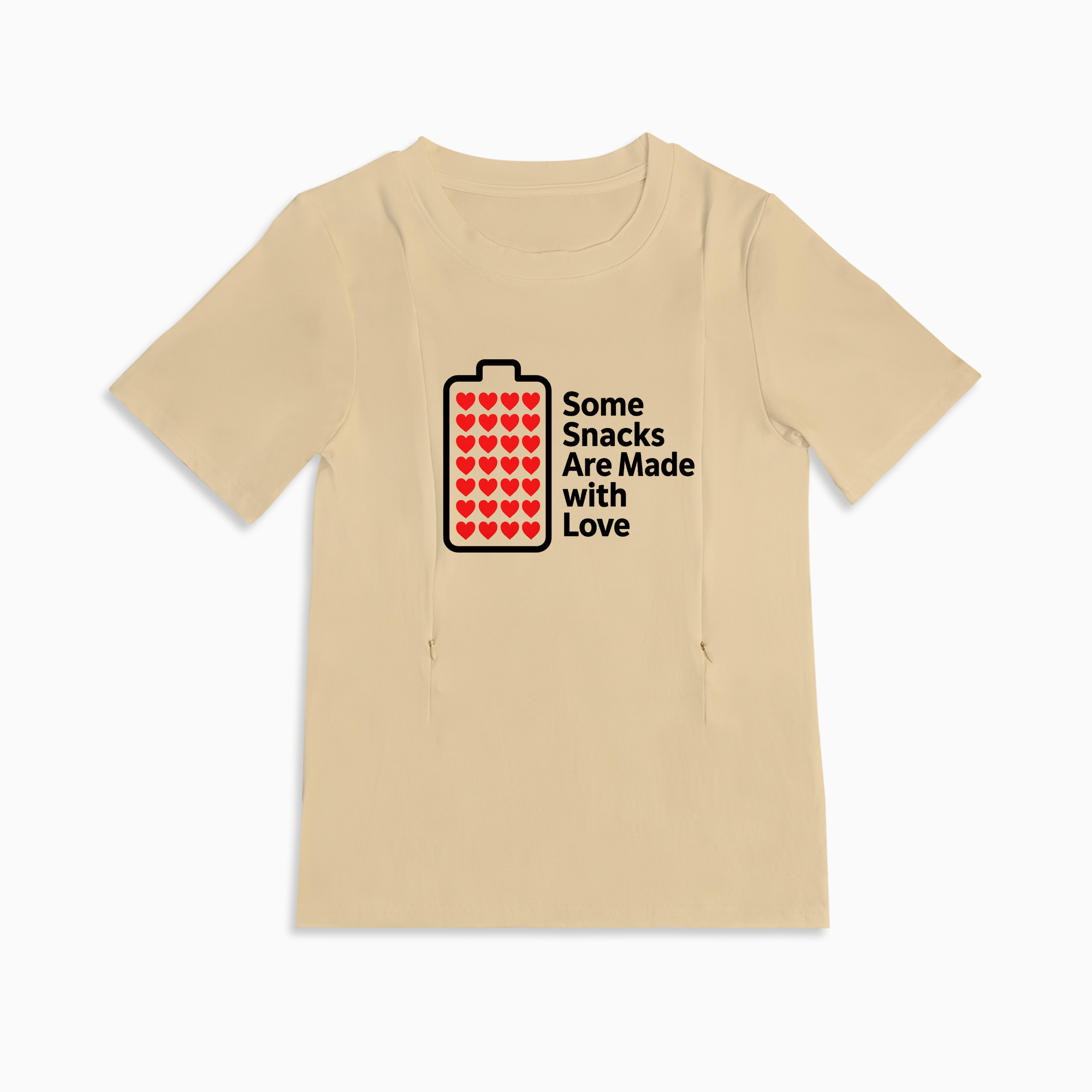 Totkeeps Love Mama Nursing Tee | Side Zip Breastfeeding Access | Cotton