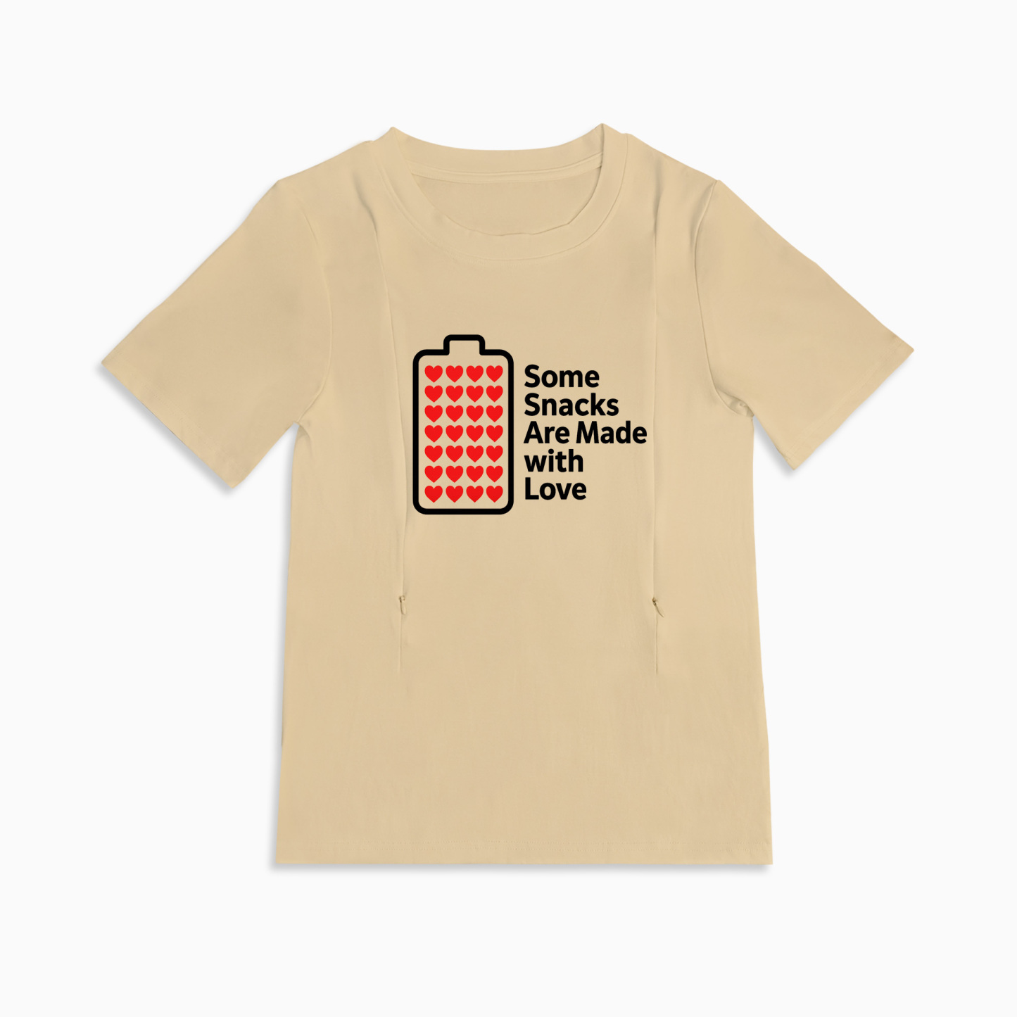 Totkeeps Love Mama Nursing Tee | Side Zip Breastfeeding Access | Cotton