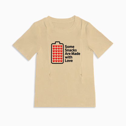 Totkeeps Love Mama Nursing Tee | Side Zip Breastfeeding Access | Cotton