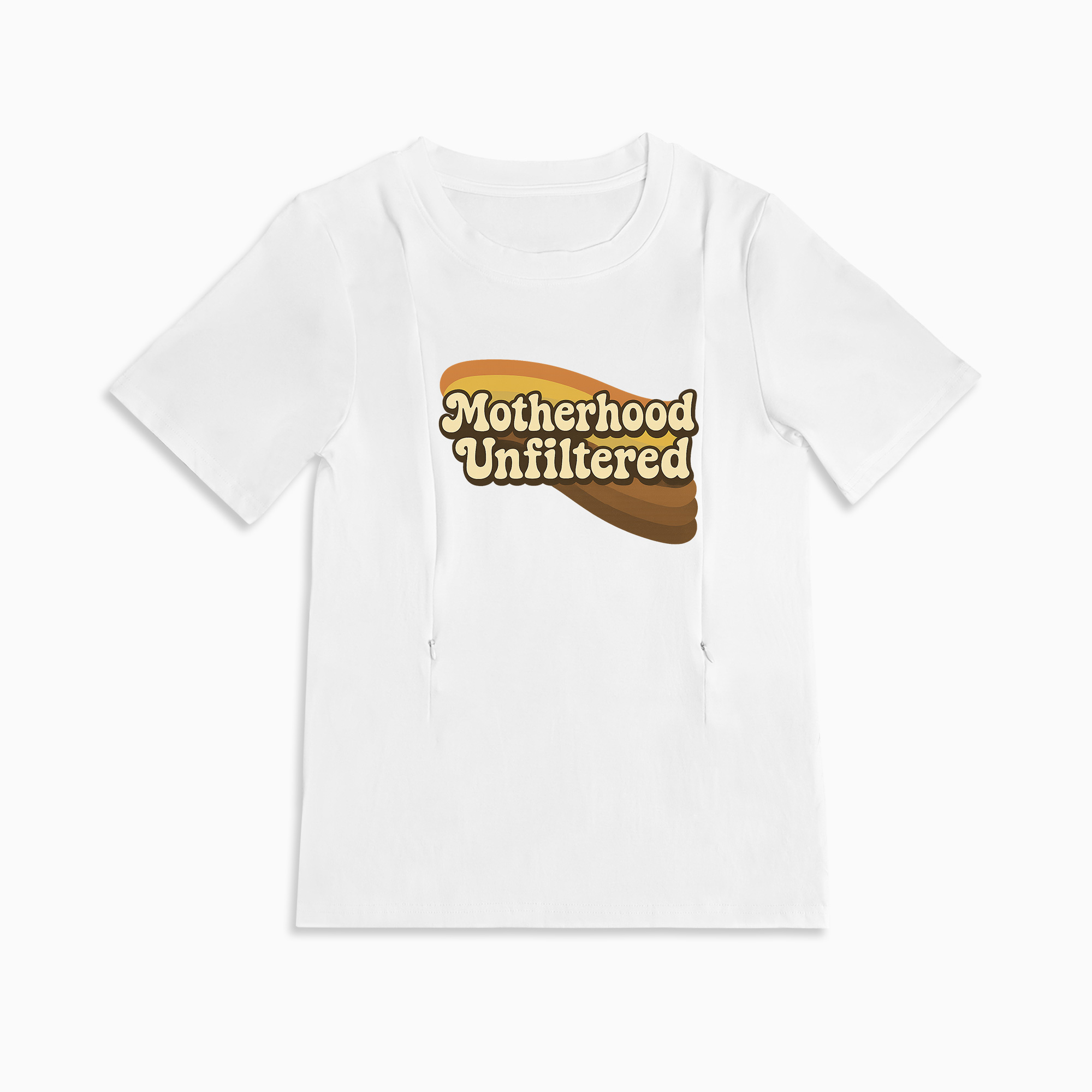 Breastfeeding T-Shirt with Zipper | Motherhood Unfiltered Graphic