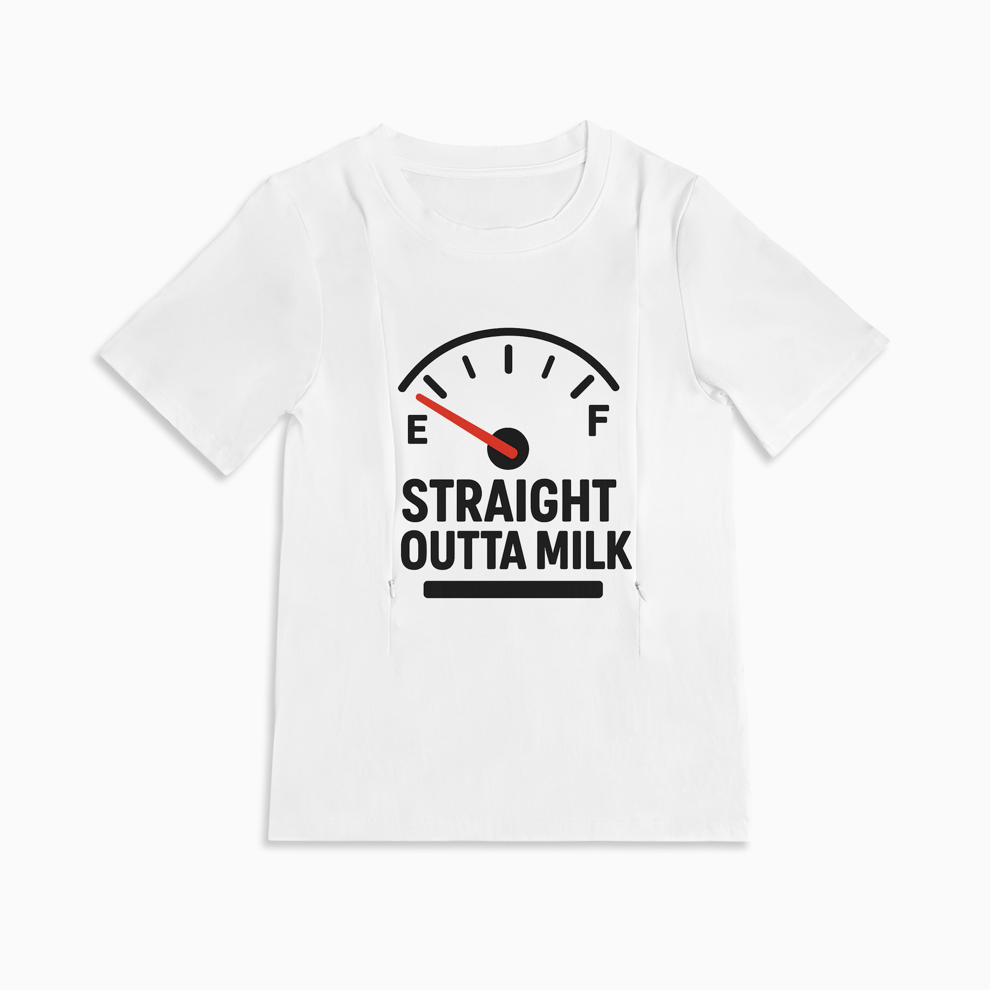 Zipper Nursing T-Shirt | Straight Outta Milk | Easy Access for Moms