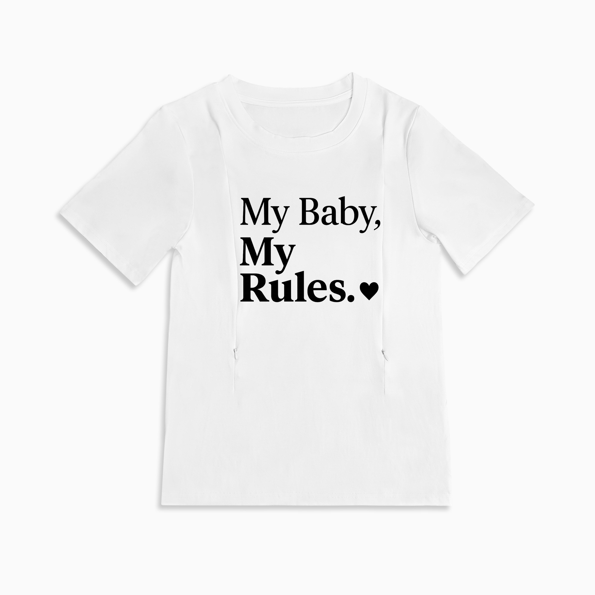 Easy Access Nursing Top | "My Baby My Rules" Graphic | 95% Cotton