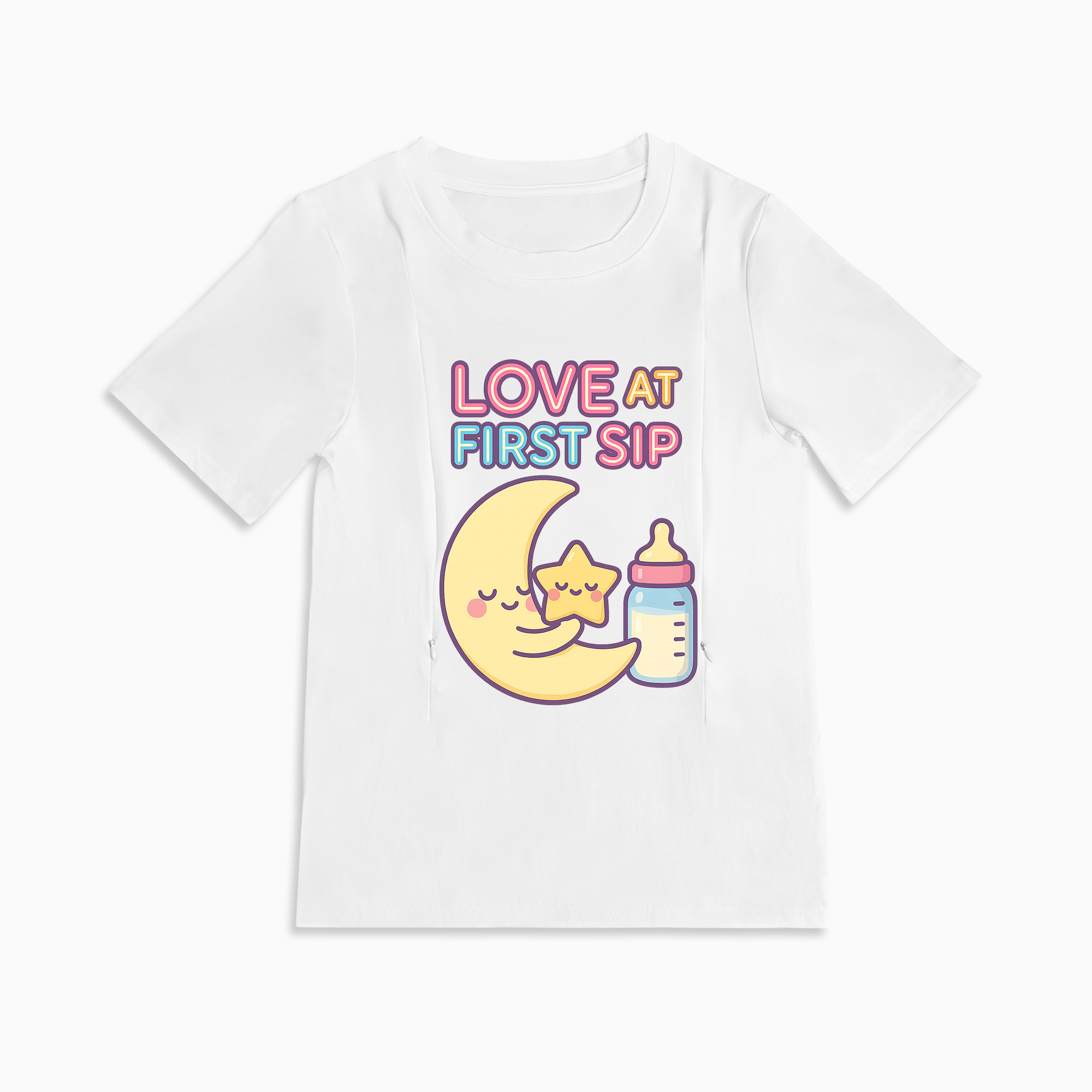 Totkeeps Nursing Shirt | Love at First Sip Graphic | Side Zippers
