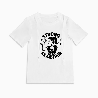 Side Zip Nursing Tee | Strong as a Mother Slogan | by totkeeps