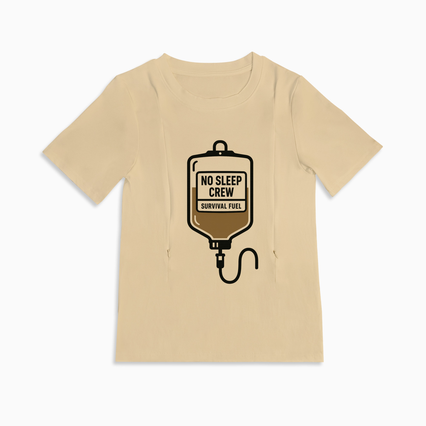 Funny New Mom Nursing Shirt | No Sleep Crew | Easy Zipper Access