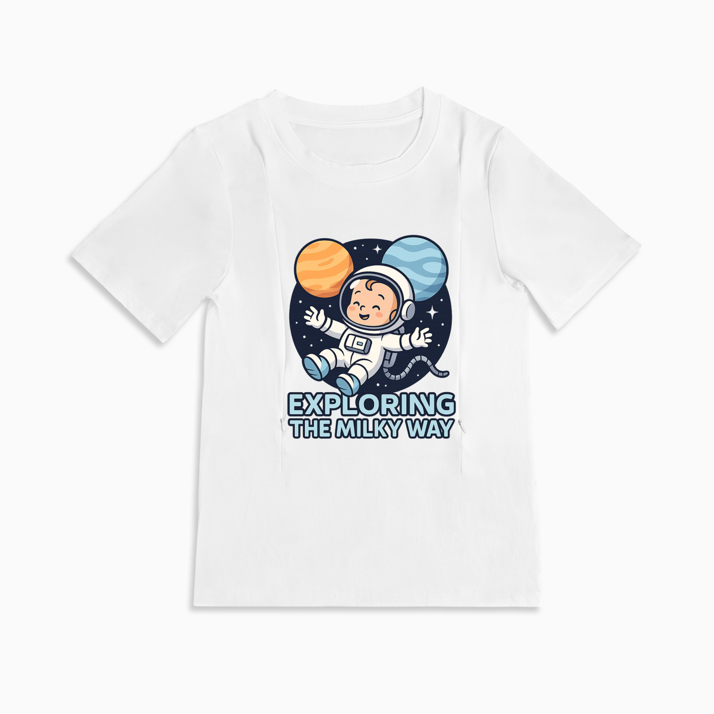 "The Milky Way" Slogan Tee | Functional Zipper for Easy Nursing