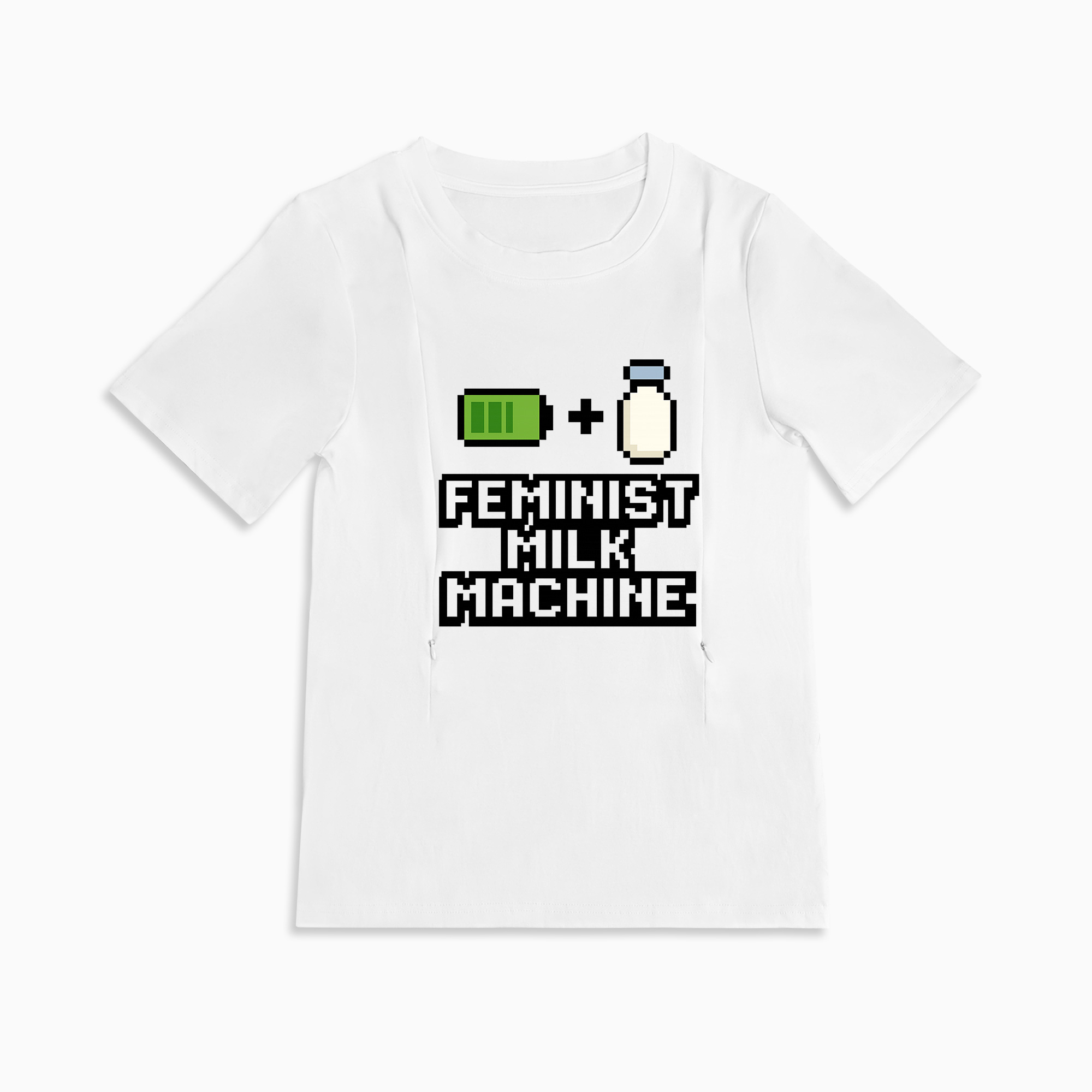 totkeeps Nursing T-Shirt | Feminist Milk Machine | Convenient Side Zippers