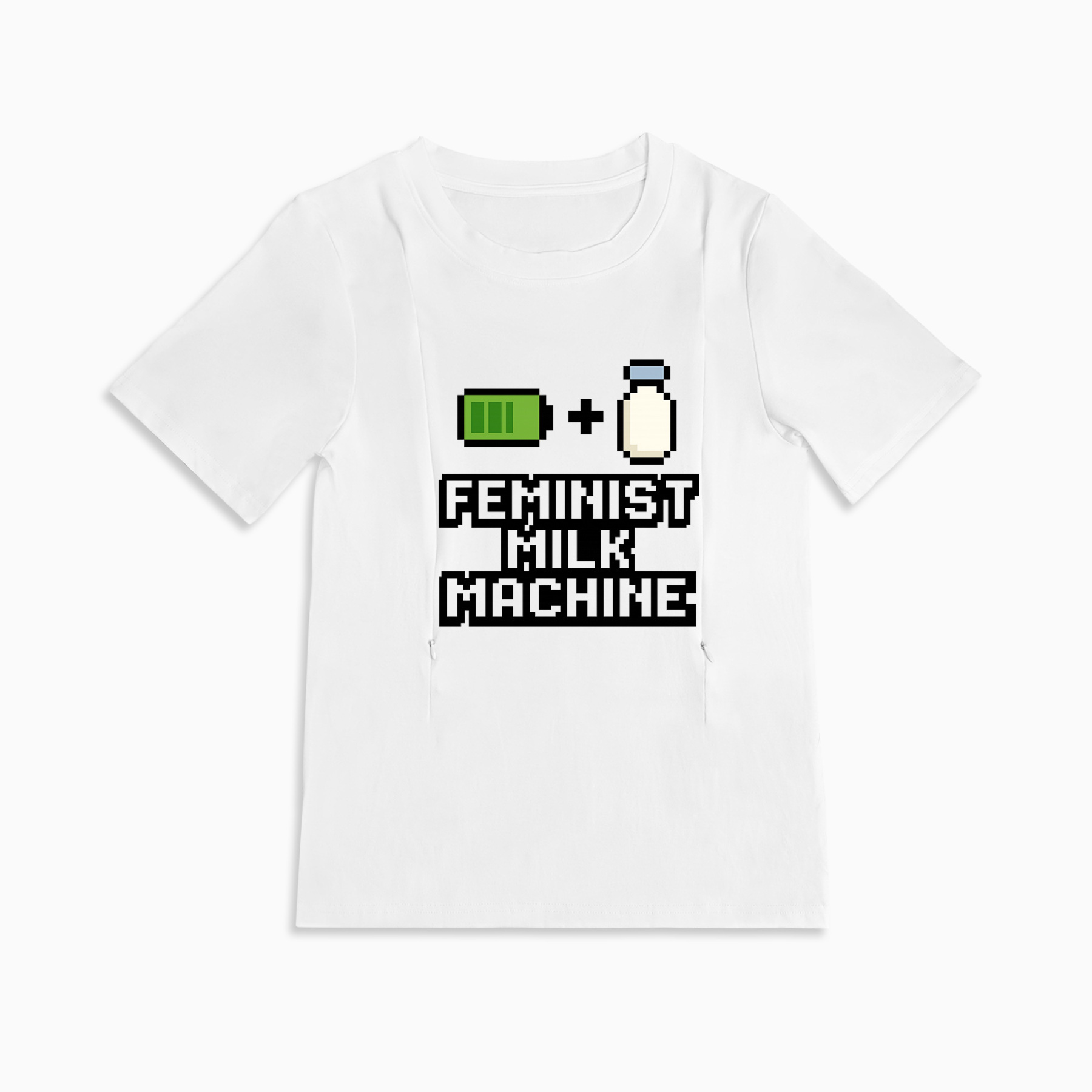 totkeeps Nursing T-Shirt | Feminist Milk Machine | Convenient Side Zippers