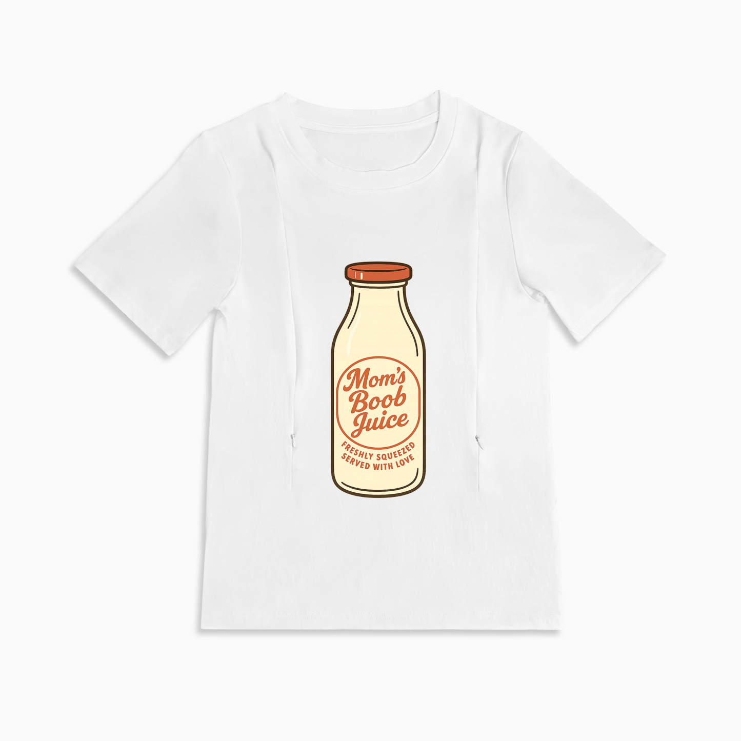 Boob Juice Tee | The Ultimate Zippered T-Shirt for Breastfeeding Moms