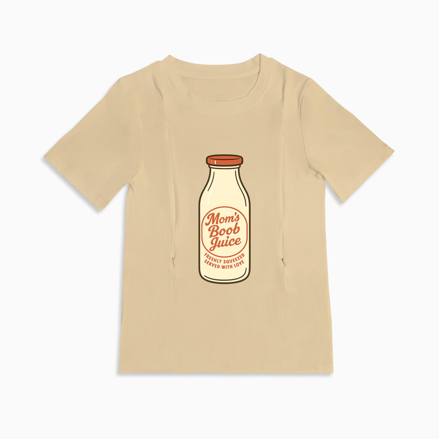 Boob Juice Tee | The Ultimate Zippered T-Shirt for Breastfeeding Moms
