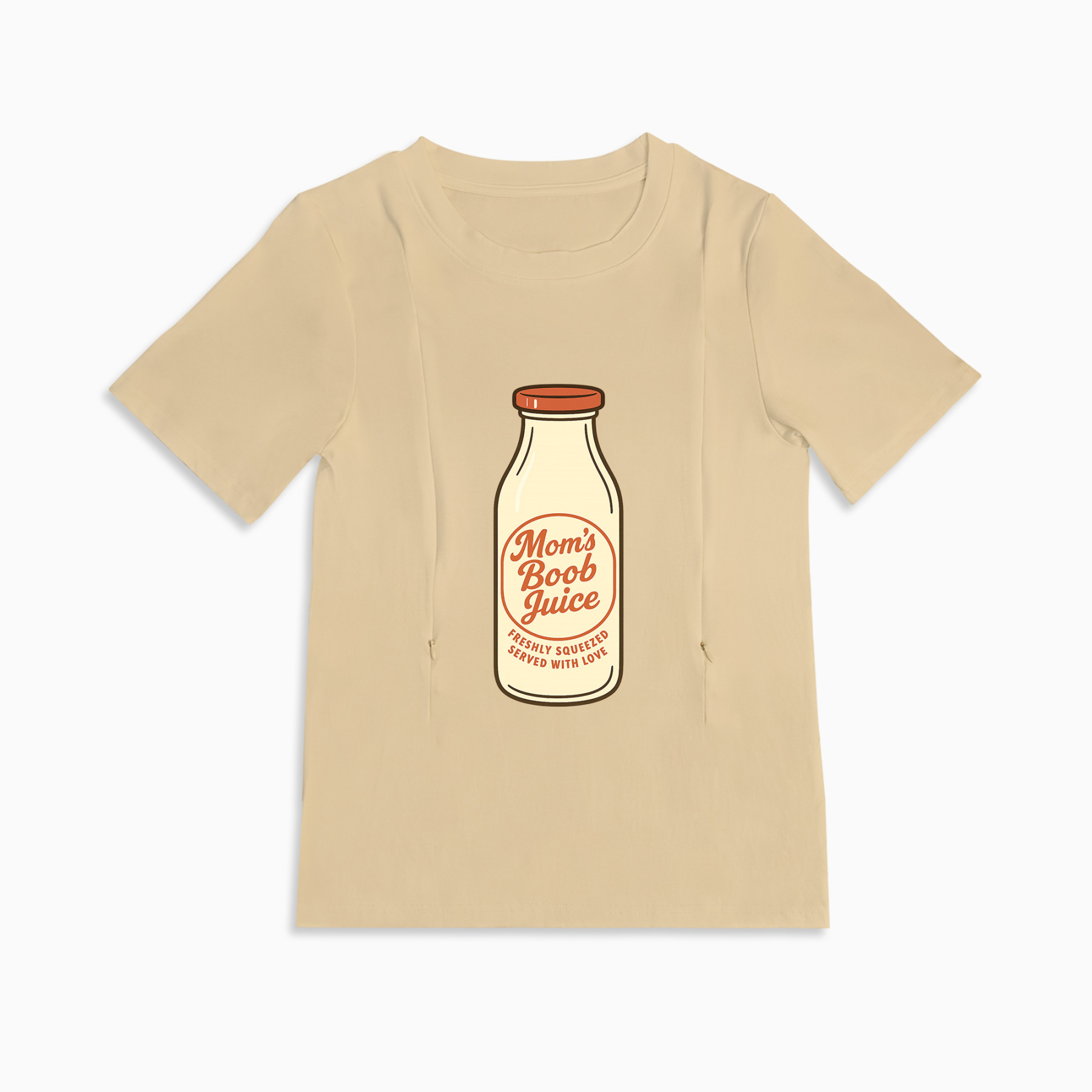 Boob Juice Tee | The Ultimate Zippered T-Shirt for Breastfeeding Moms