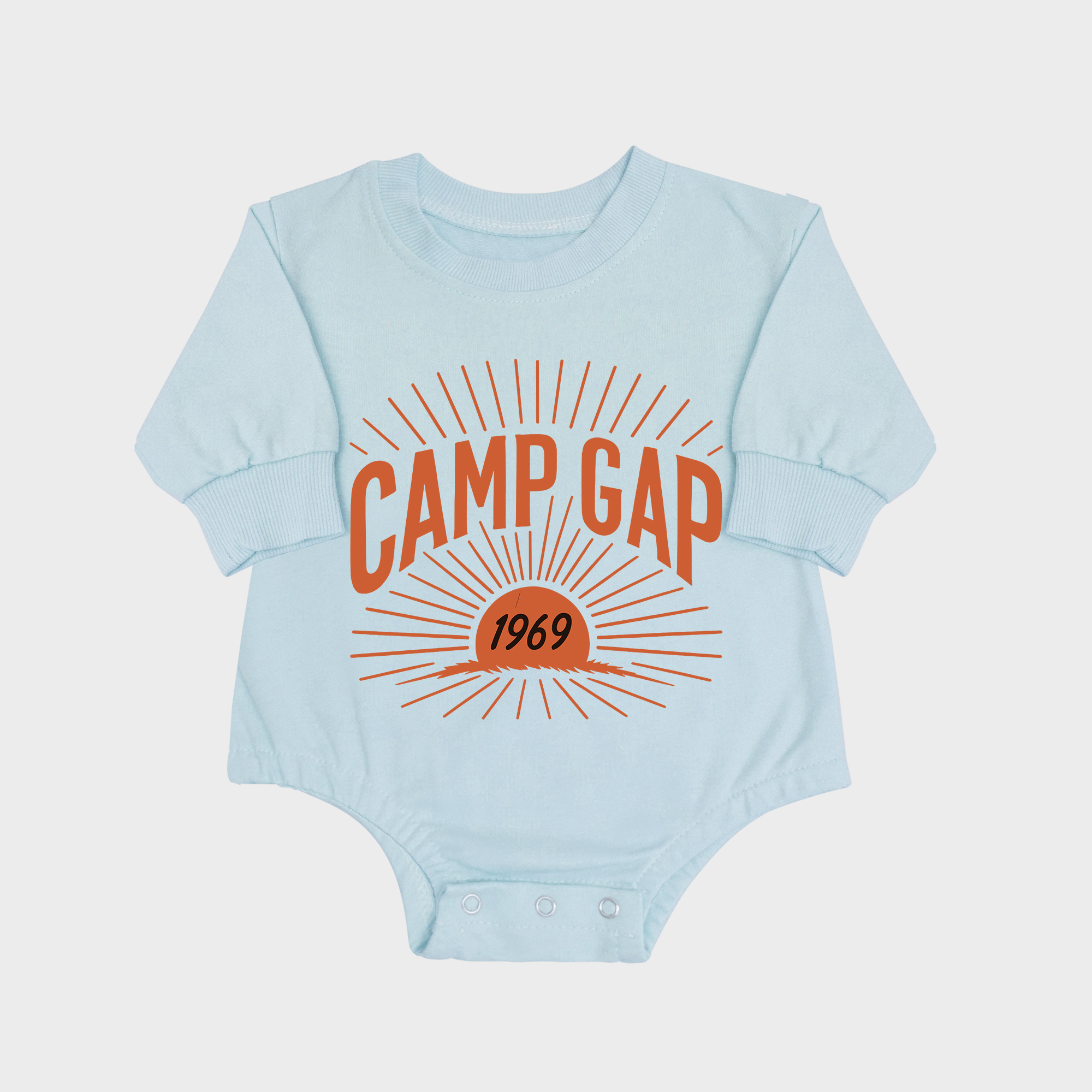 Camp Gap Long-sleeved Triangle Onesies Aqua baby romper