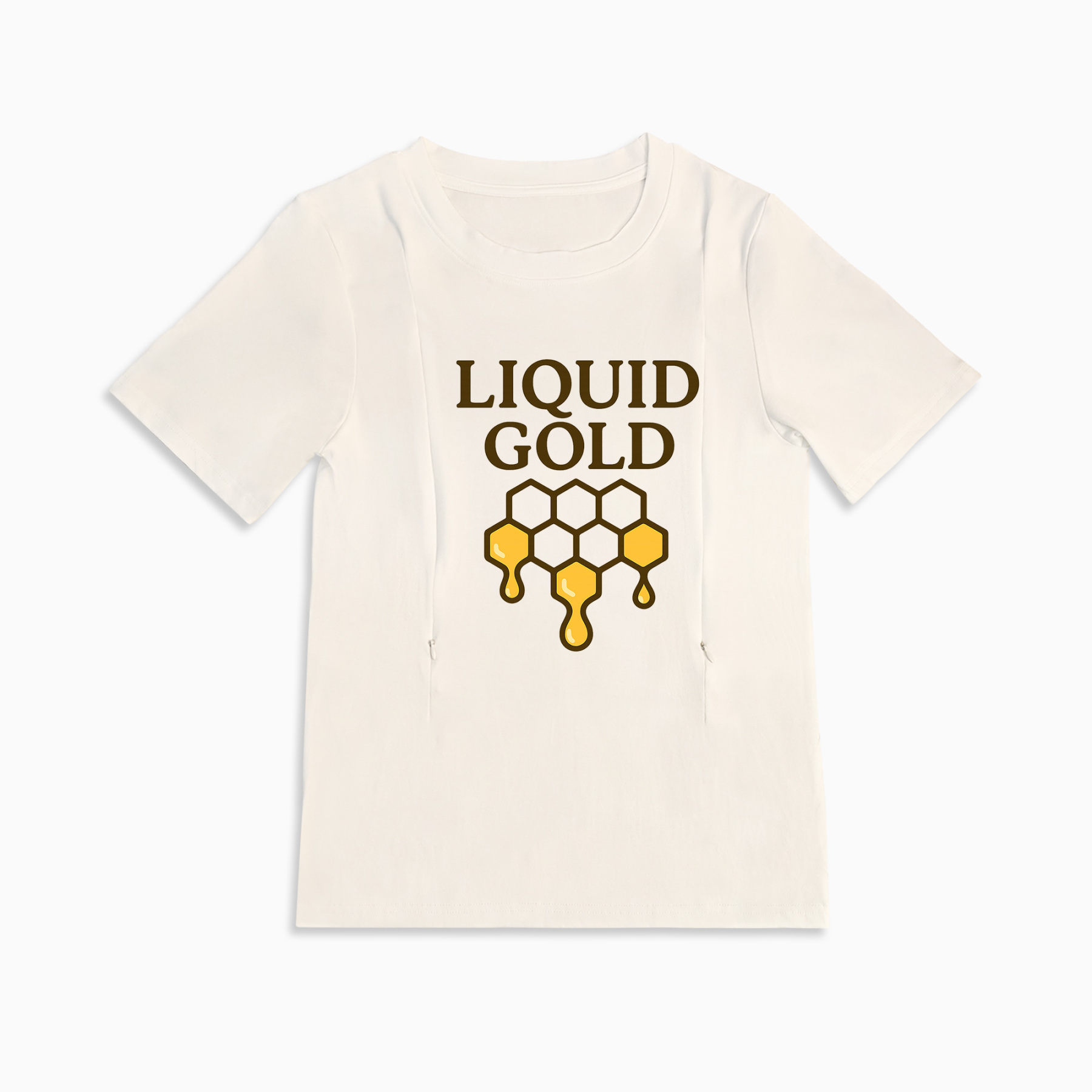 Liquid Gold Nursing Shirt | Baby Shower Gift | Side Zip Access
