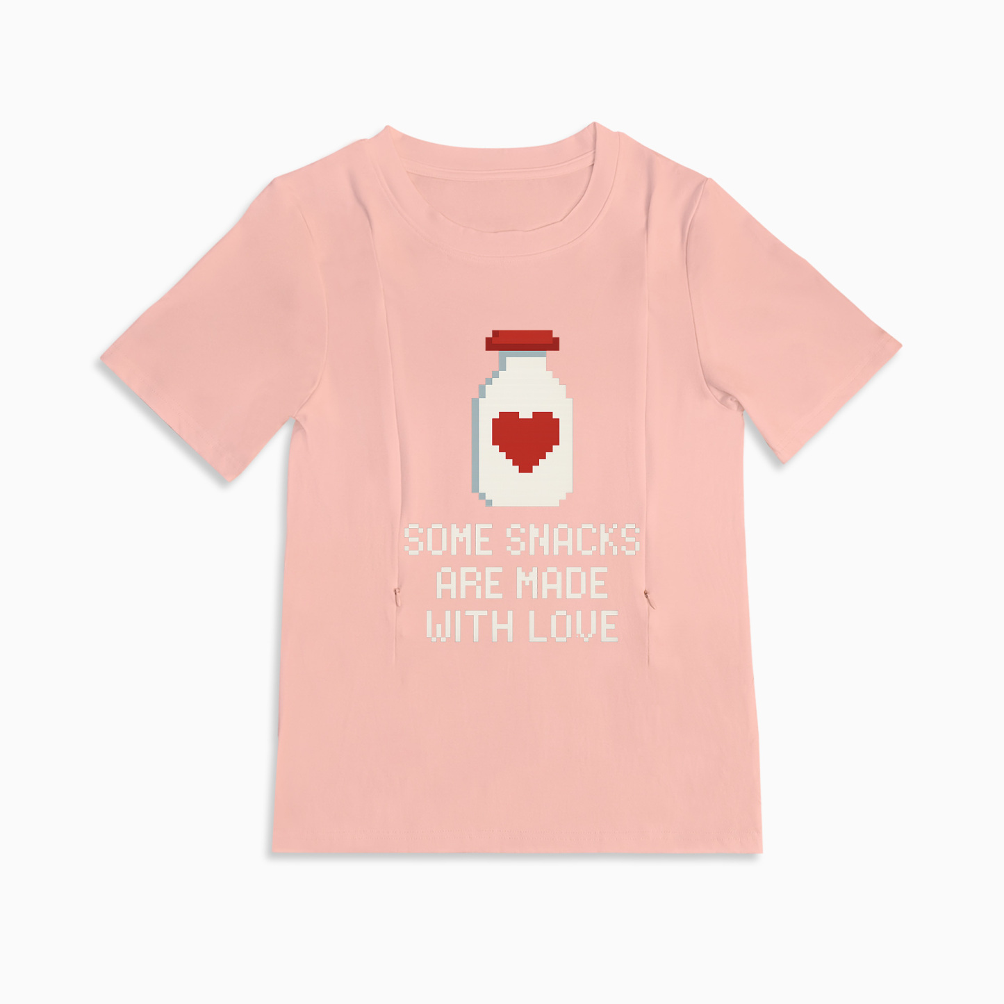 Discreet Breastfeeding Top | Side Zipper | "Snacks Made with Love"