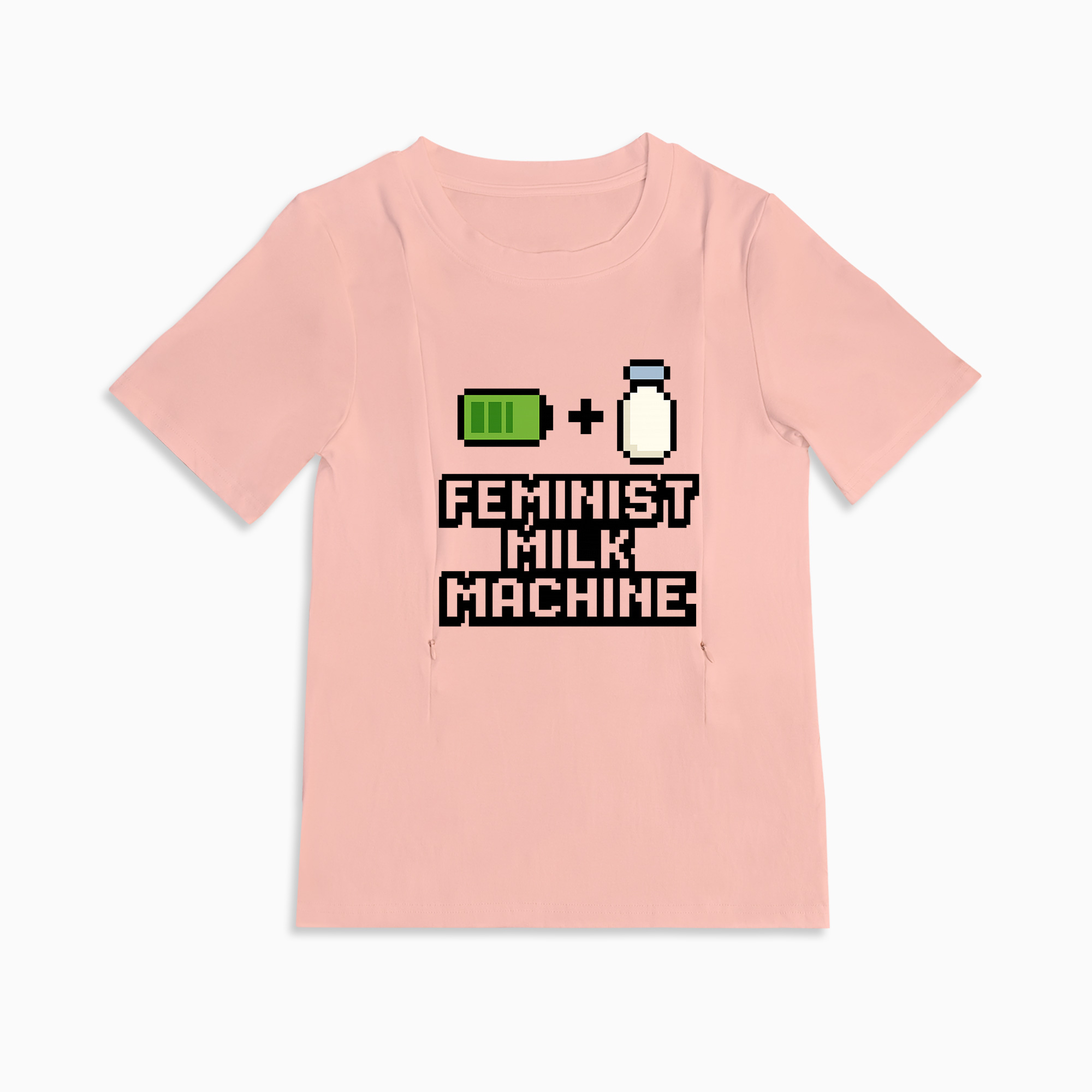 totkeeps Nursing T-Shirt | Feminist Milk Machine | Convenient Side Zippers