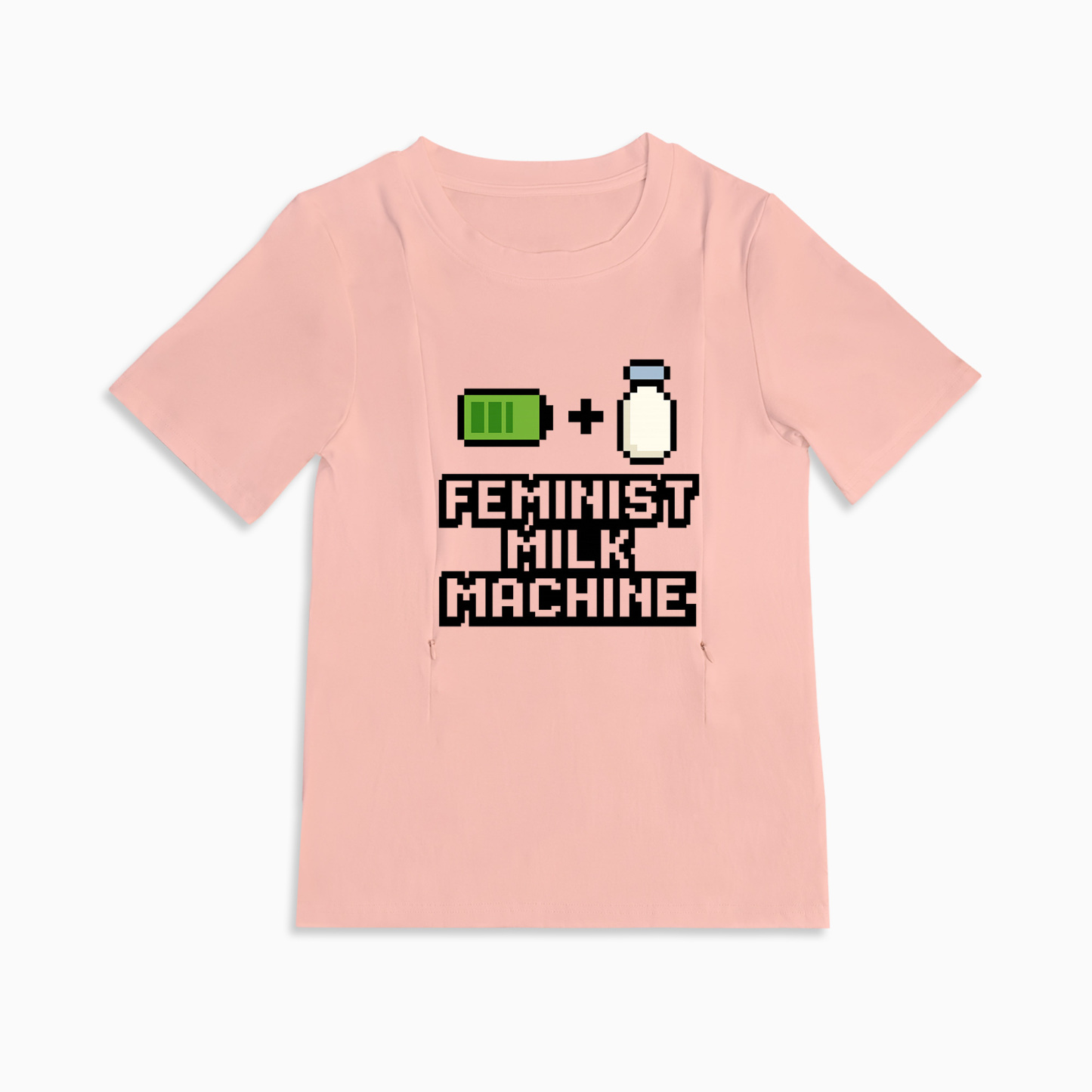 totkeeps Nursing T-Shirt | Feminist Milk Machine | Convenient Side Zippers