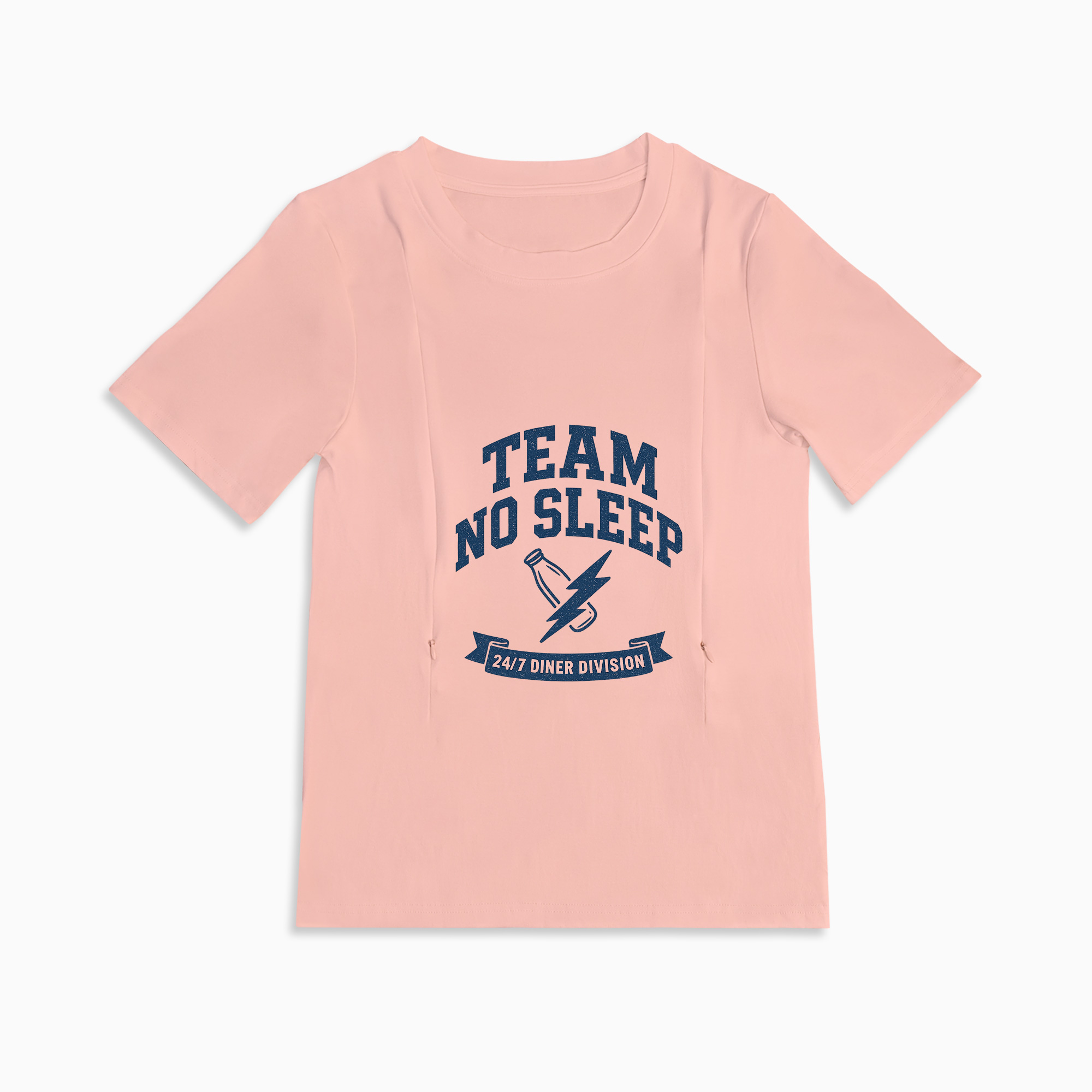 Side Zip Nursing Top | Funny "24/7 Diner" | Postpartum Essential