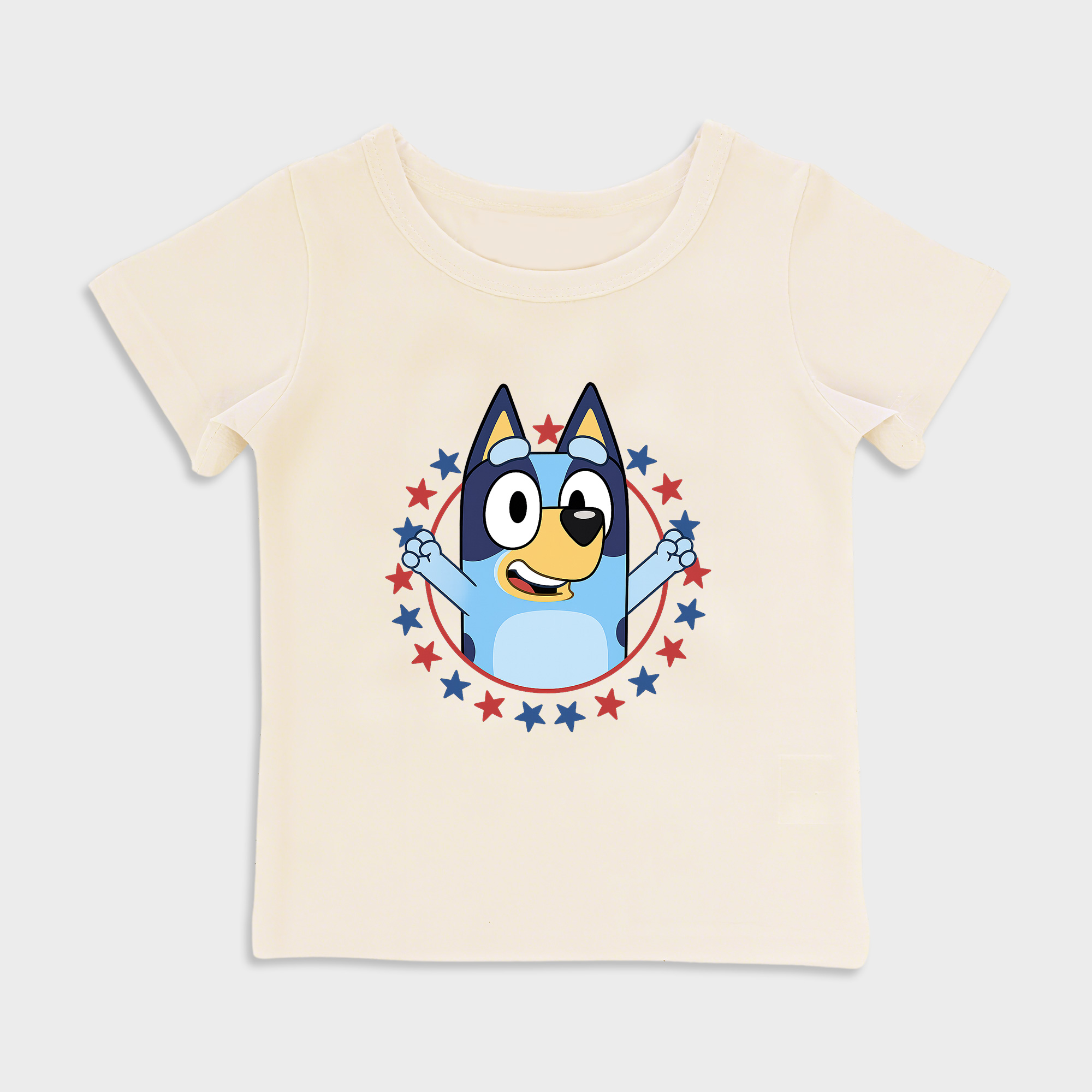 baby shirts 4th Of July Bluey-Kids' T-Shirt, Toddler Top Beige