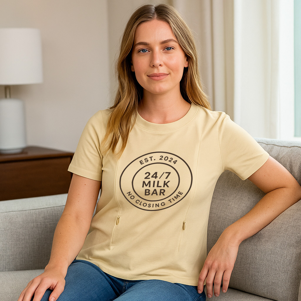 Side Zipper Breastfeeding Top | 24/7 Milk Bar | Comfy & Cute