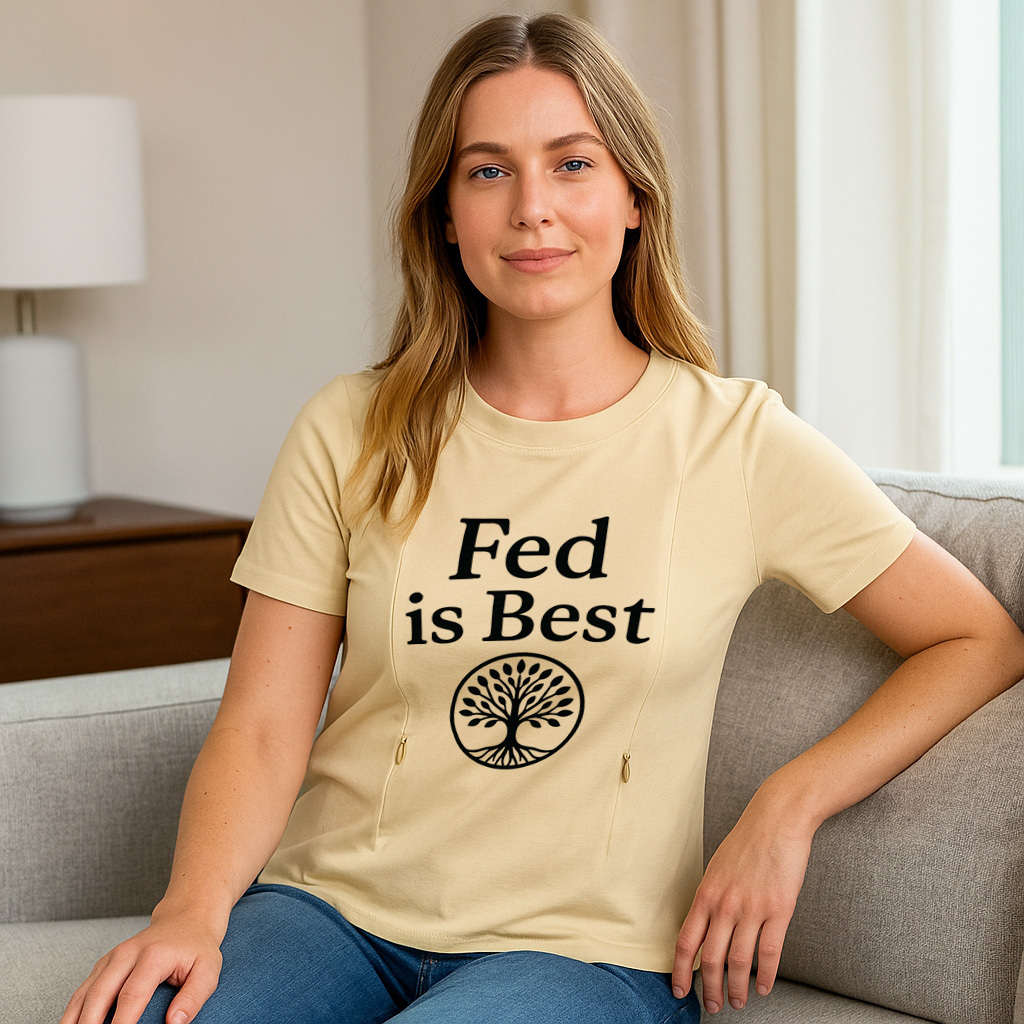 Supportive Mom Shirt "Fed Is Best" | Easy Feed Zipper Tee
