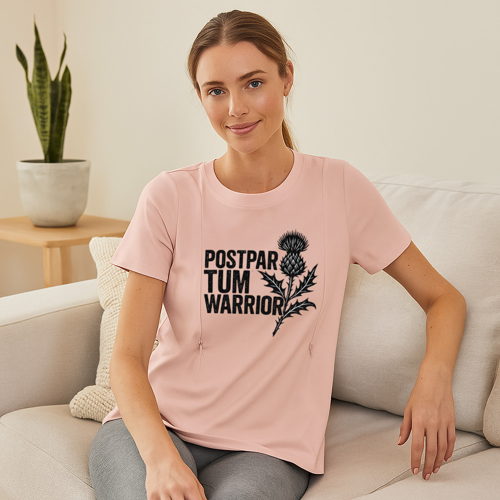 Postpartum Warrior Cotton Nursing Shirt | Discreet Side | brand
