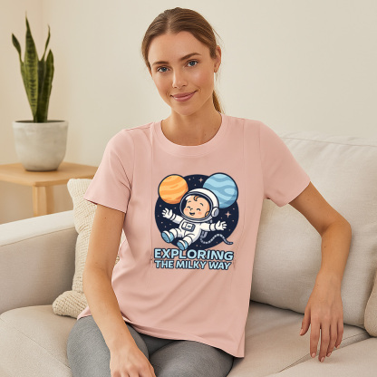 "The Milky Way" Slogan Tee | Functional Zipper for Easy | brand