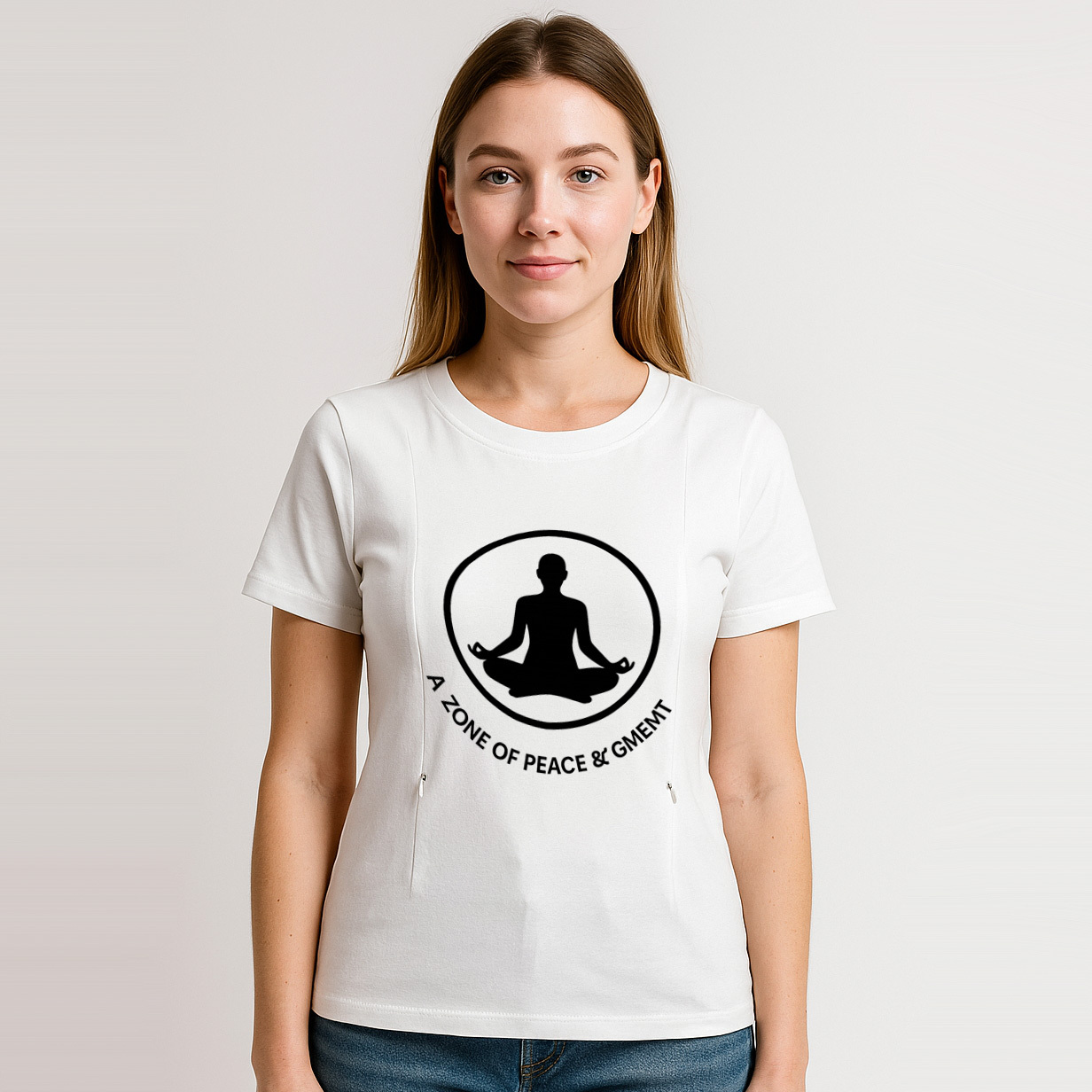 "No Judgement Zone" Slogan Tee | Functional Zipper for  | brand