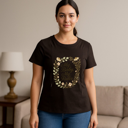 "My Baby My Rules" Slogan Tee | Functional Zipper for E | brand