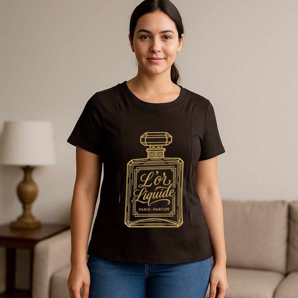 Liquid Gold Inside Breastfeeding Tee | Hidden Side Zipp | brand