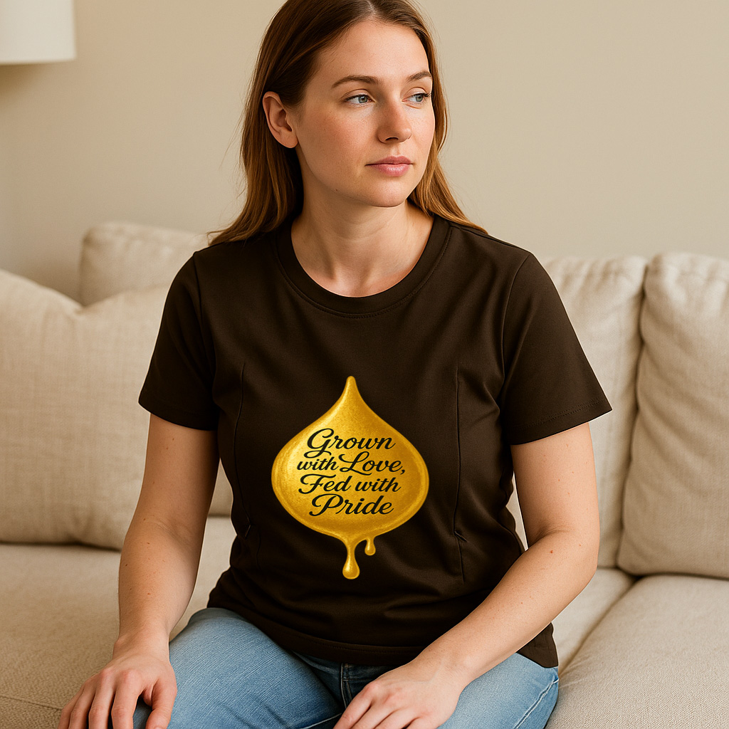 Side Zipper Nursing T-Shirt | Proud Mom "Grown with Lov | brand