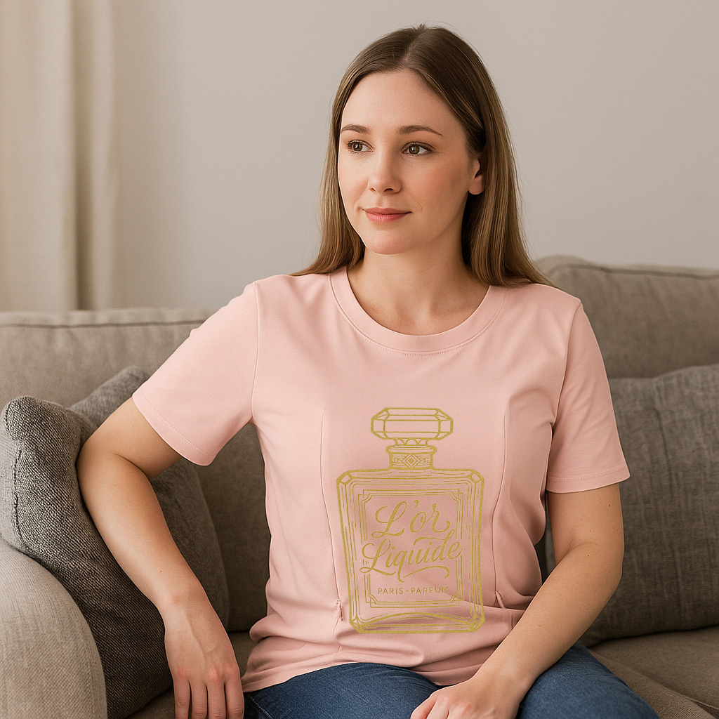 Liquid Gold Inside Breastfeeding Tee | Hidden Side Zipp | brand