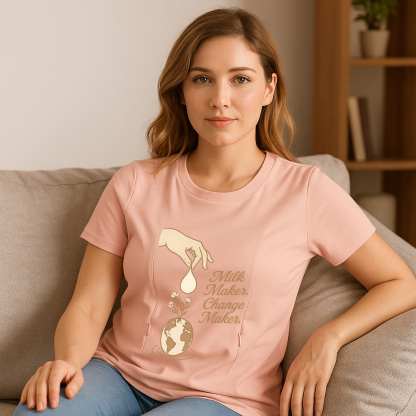 Milk Maker & Change Maker Breastfeeding Tee | Hidden Zi | brand