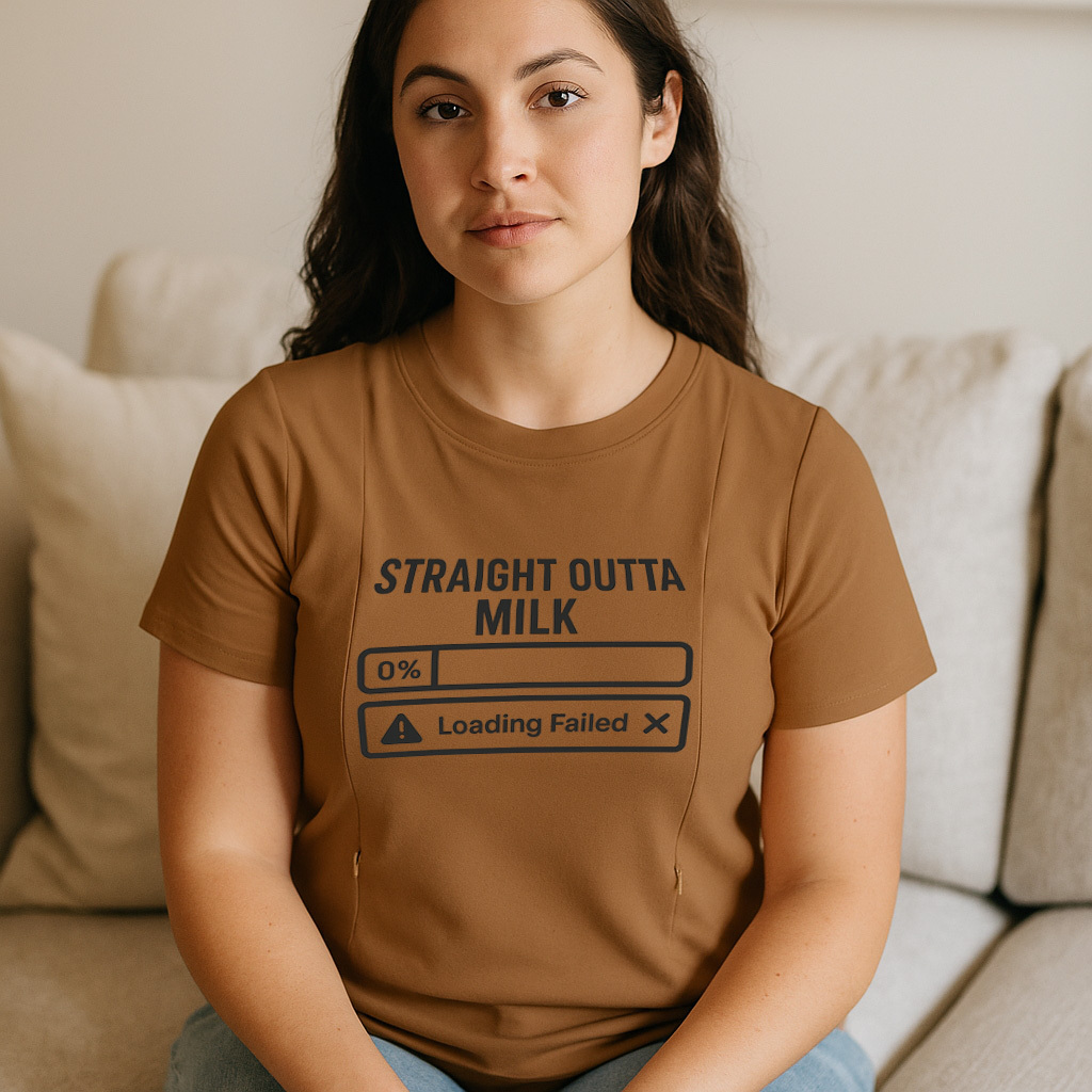 Cotton Breastfeeding Tee | Funny Straight Outta Milk Gr | brand